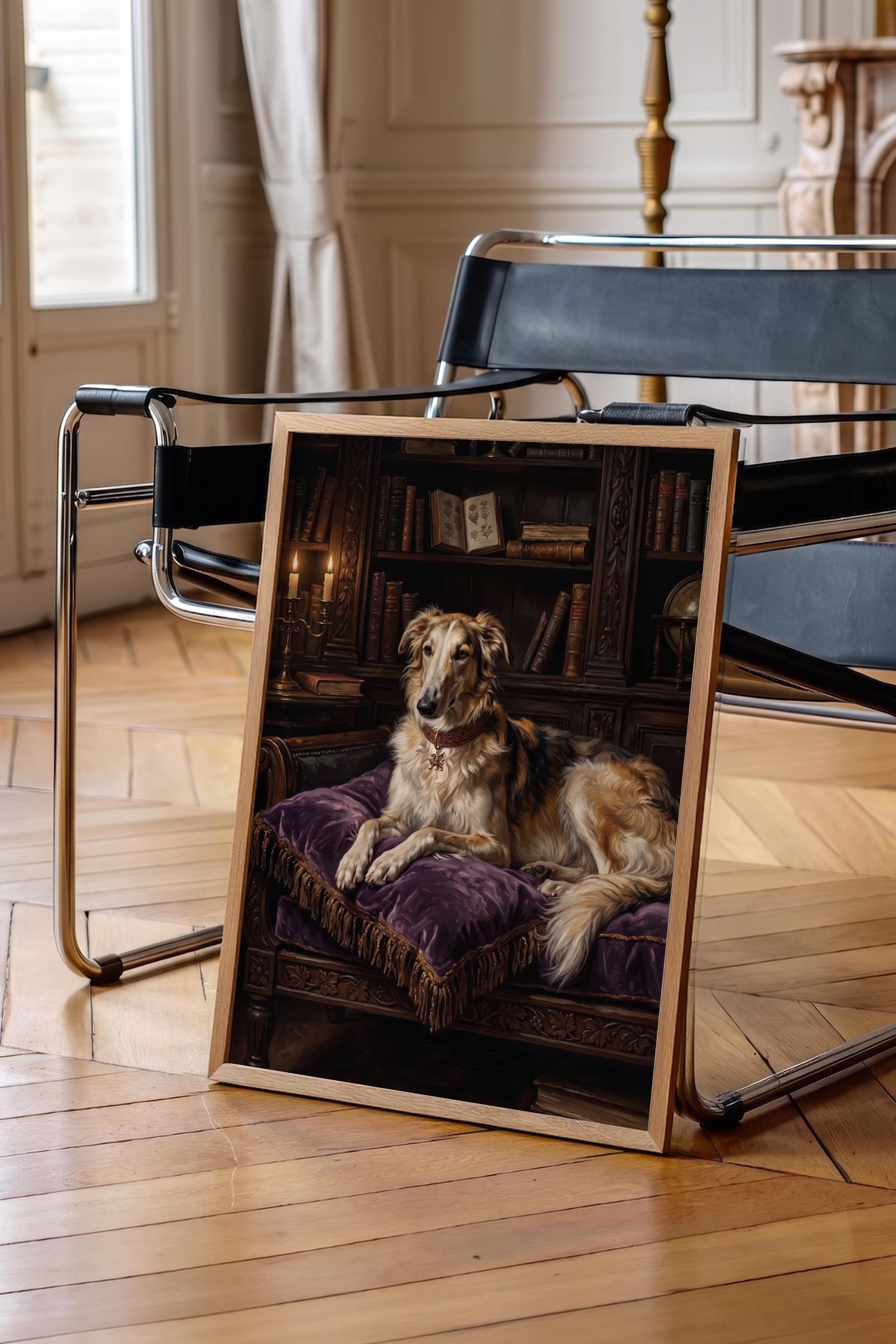 Köpek Posteri, Ahşap Çerçeveli Poster, Old Money Serisi, NO:113201