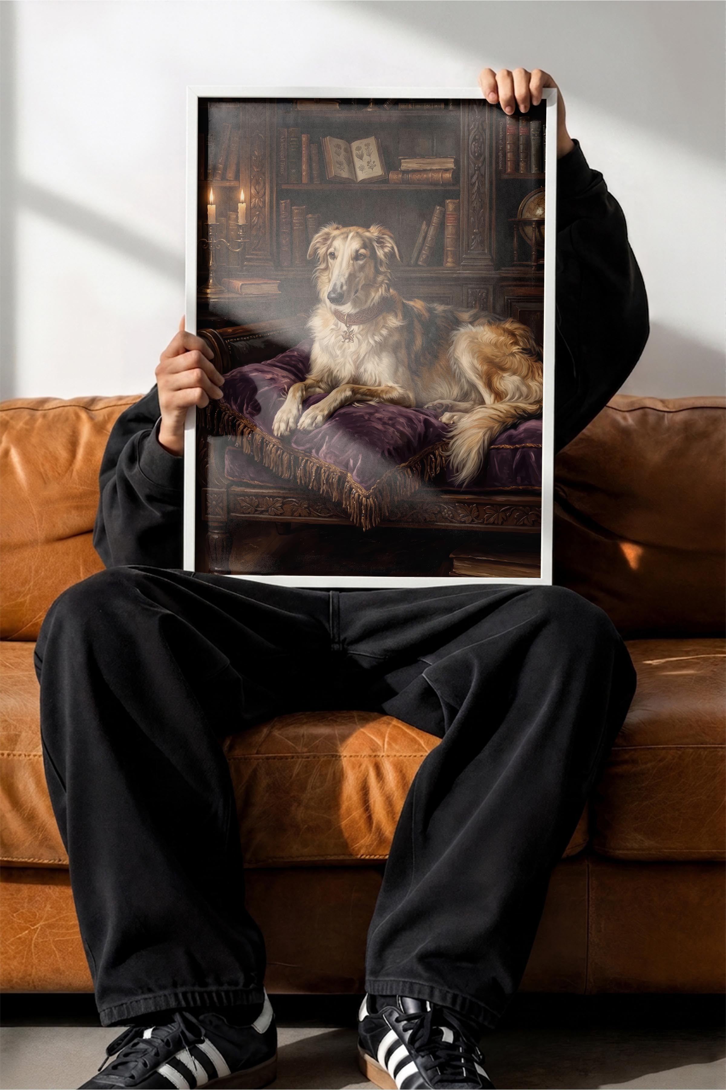 Köpek Posteri, Beyaz Çerçeveli Poster, Old Money Serisi, NO:113201