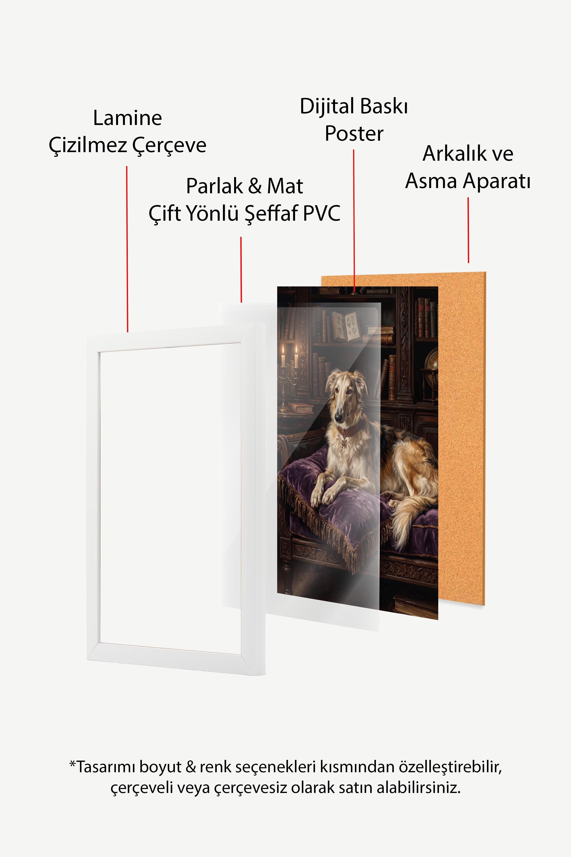 Köpek Posteri, Beyaz Çerçeveli Poster, Old Money Serisi, NO:113201