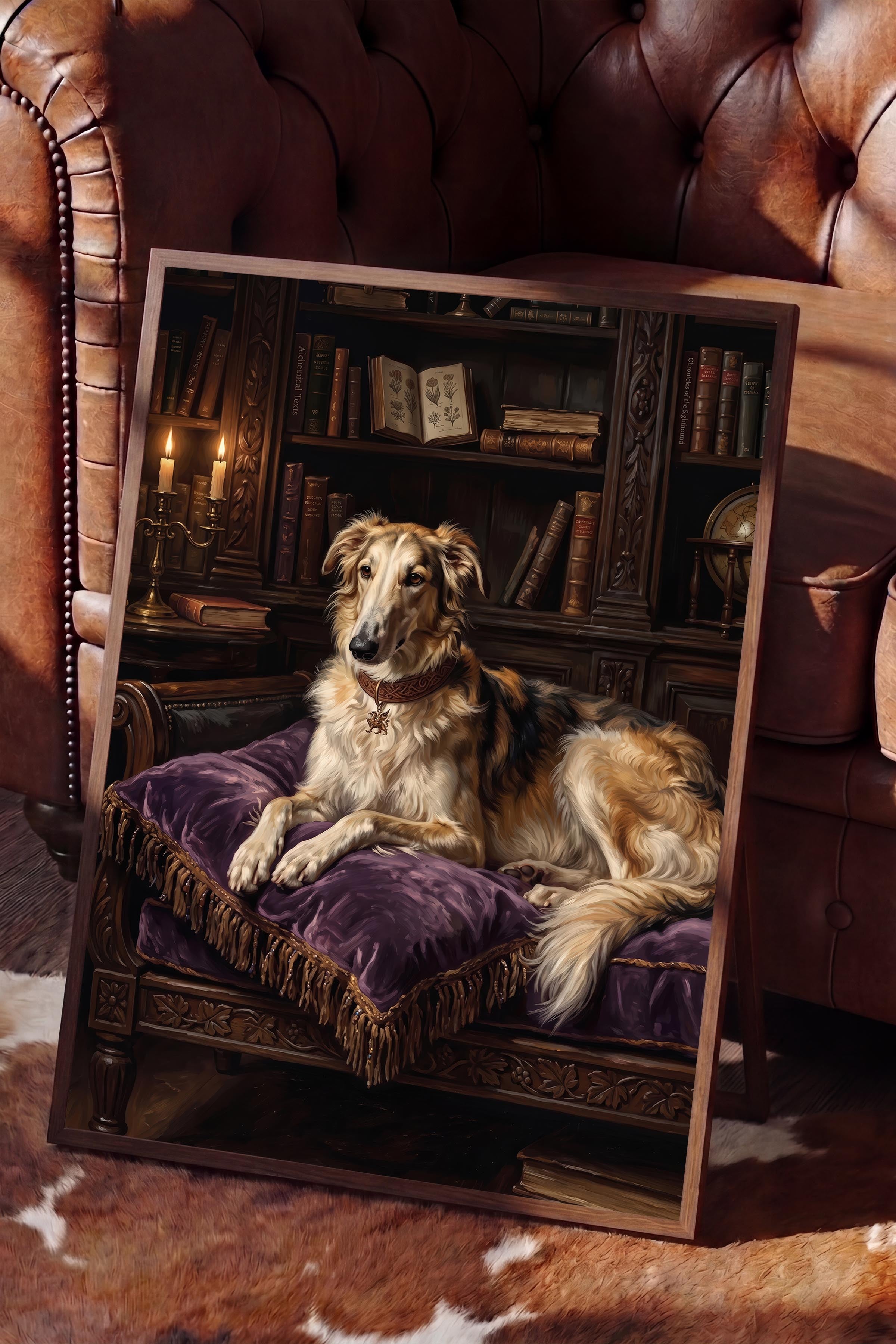 Köpek Posteri, Kahverengi Çerçeveli Poster, Old Money Serisi, NO:113201