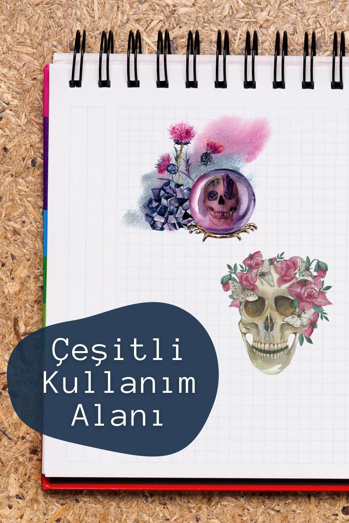 Kuru Kafa Temalı Sticker Seti - 6 Adet Etiket Seti- Telefon, Tablet, Defter Laptop Uyumlu Etiket