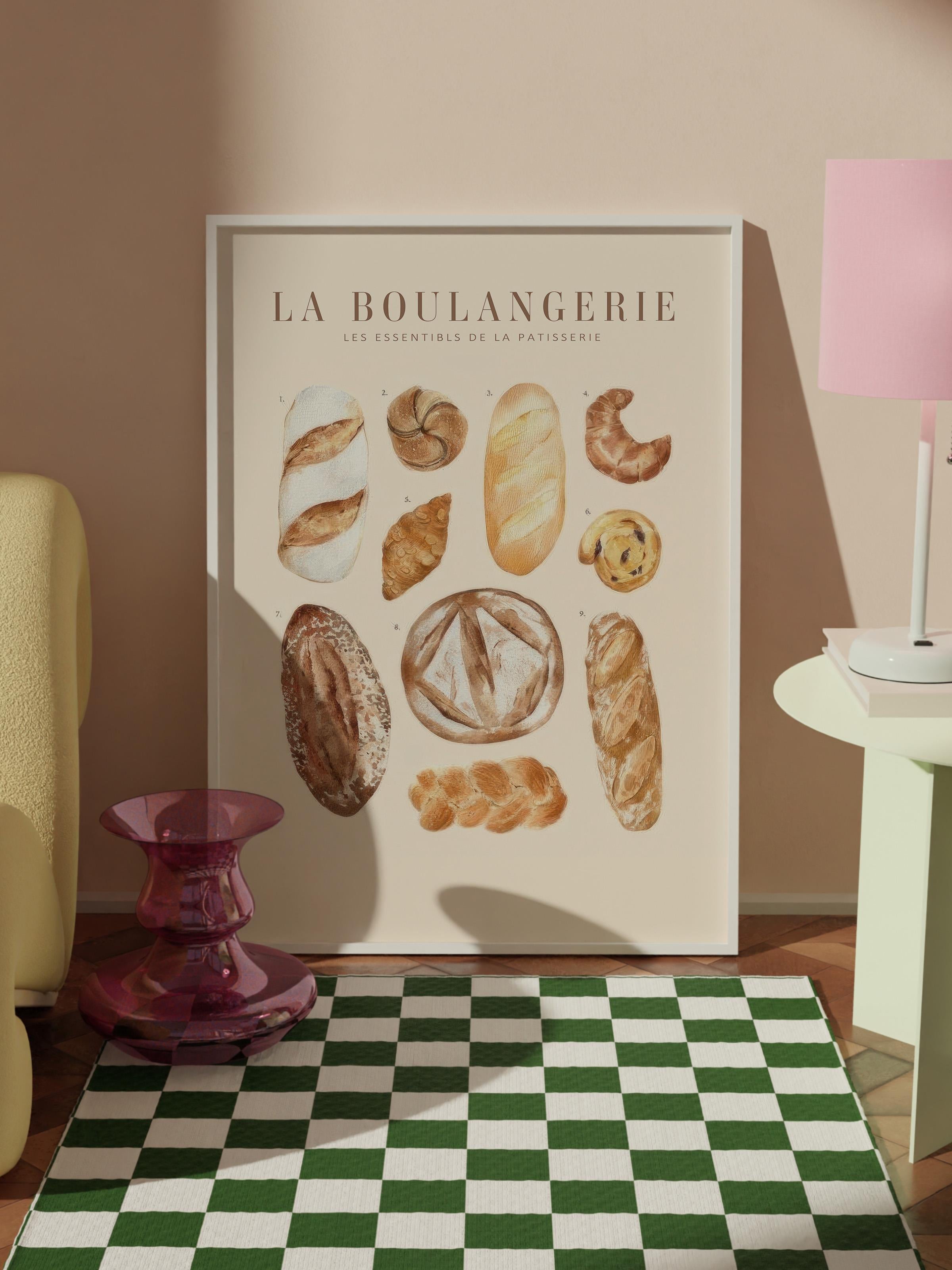 La Boulangerie No1 Çerçeveli Tablo, Beyaz Çerçeve ve Poster, Duvar Tablosu Comfort Serisi NO:108562