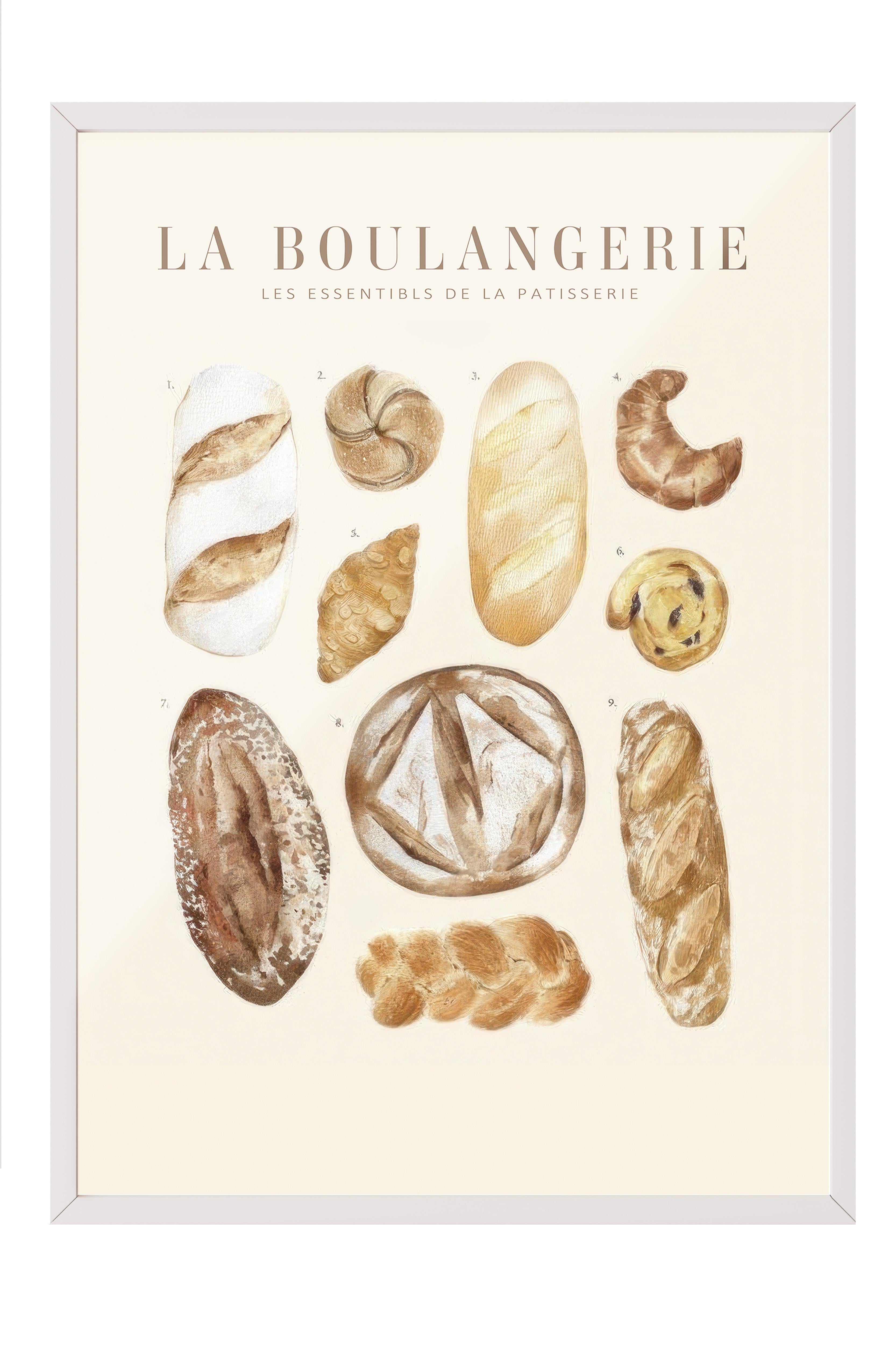 La Boulangerie No1 Çerçeveli Tablo, Beyaz Çerçeve ve Poster, Duvar Tablosu Comfort Serisi NO:108562