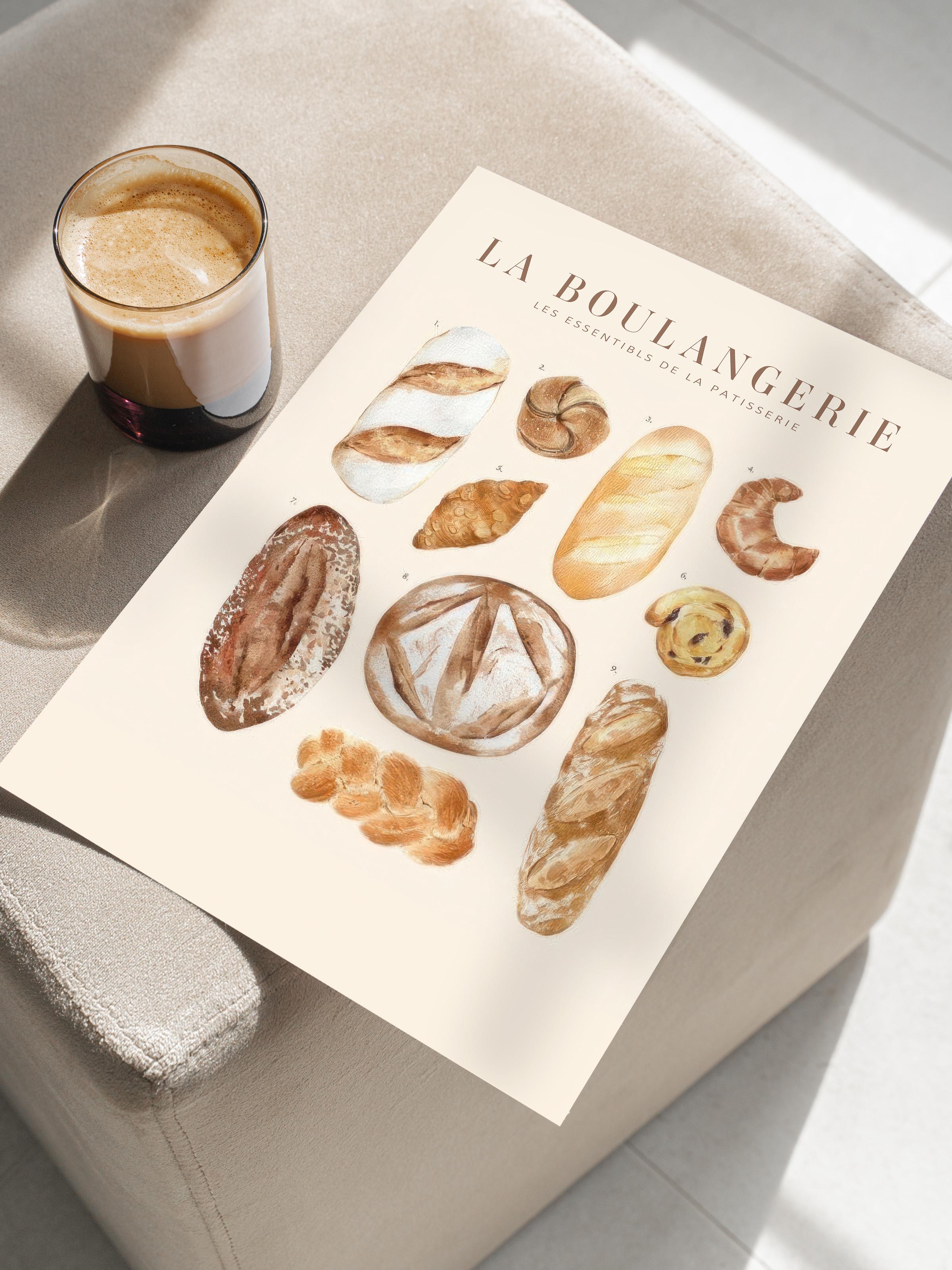 La Boulangerie No1 Poster, Çerçevesiz Duvar Posteri, Dikey Duvar Tablosu Comfort Serisi NO:108562