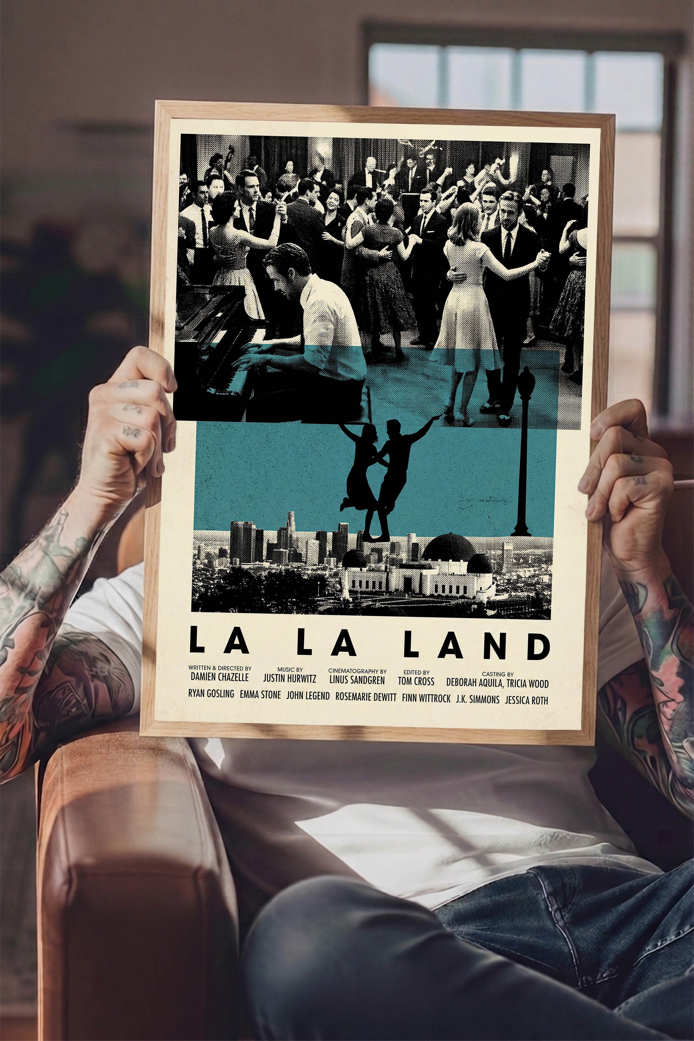 La La Land Ahşap Çerçeveli Poster, Sinema ve Dizi Tablo, Film Dizi Afişleri NO:112829