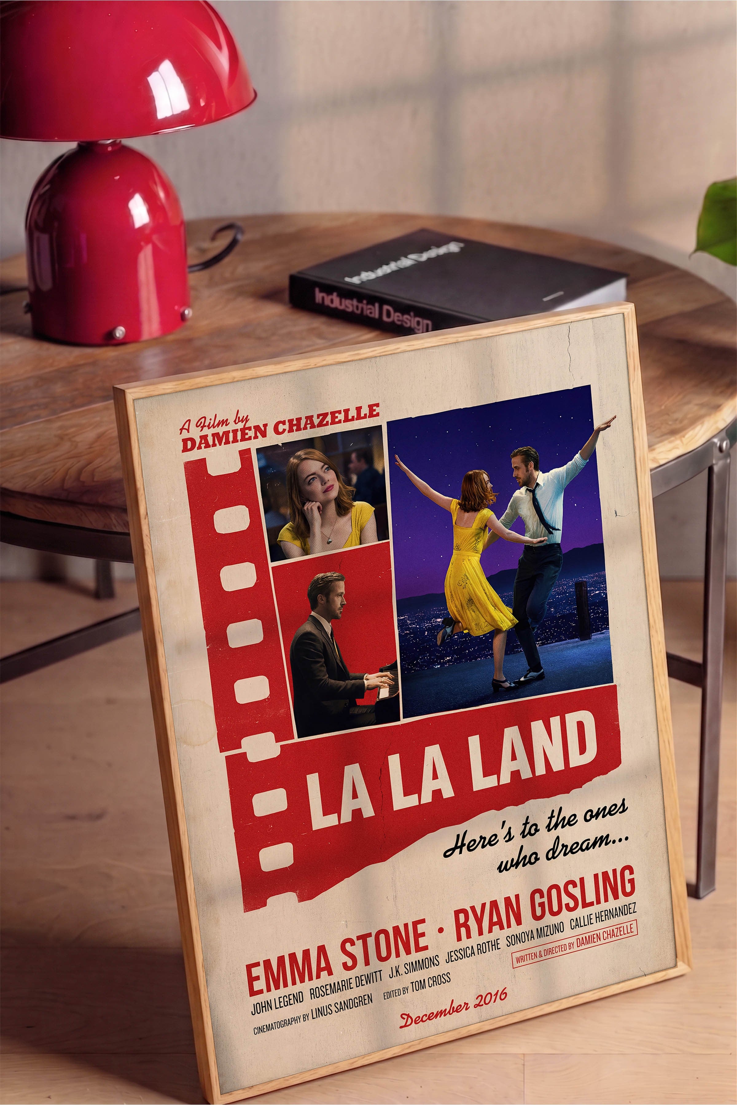 La La Land Ahşap Çerçeveli Poster, Sinema ve Dizi Tablo, Film Dizi Afişleri NO:112901