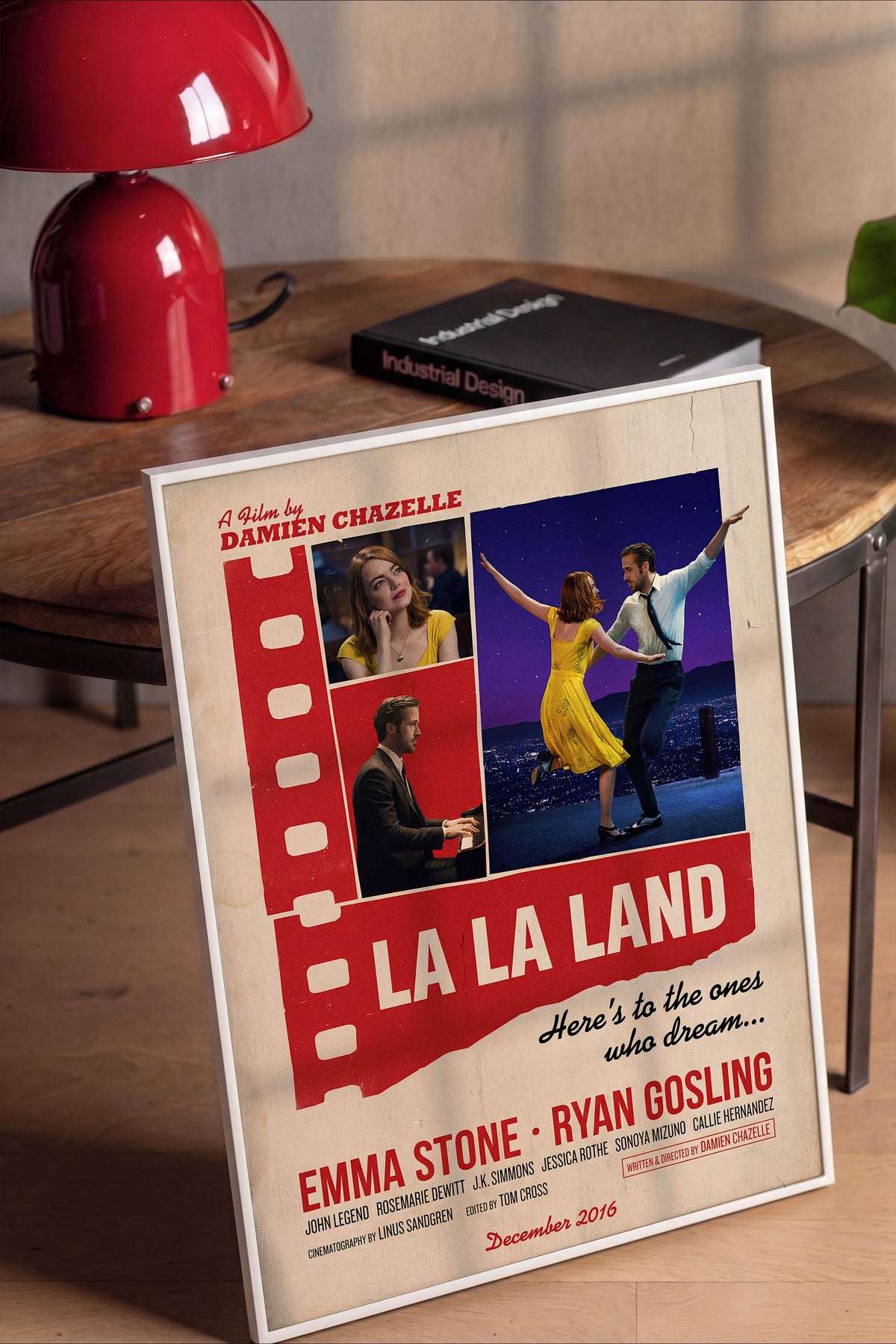 La La Land Beyaz Çerçeveli Poster, Sinema ve Dizi Tablo, Film Dizi Afişleri NO:112901