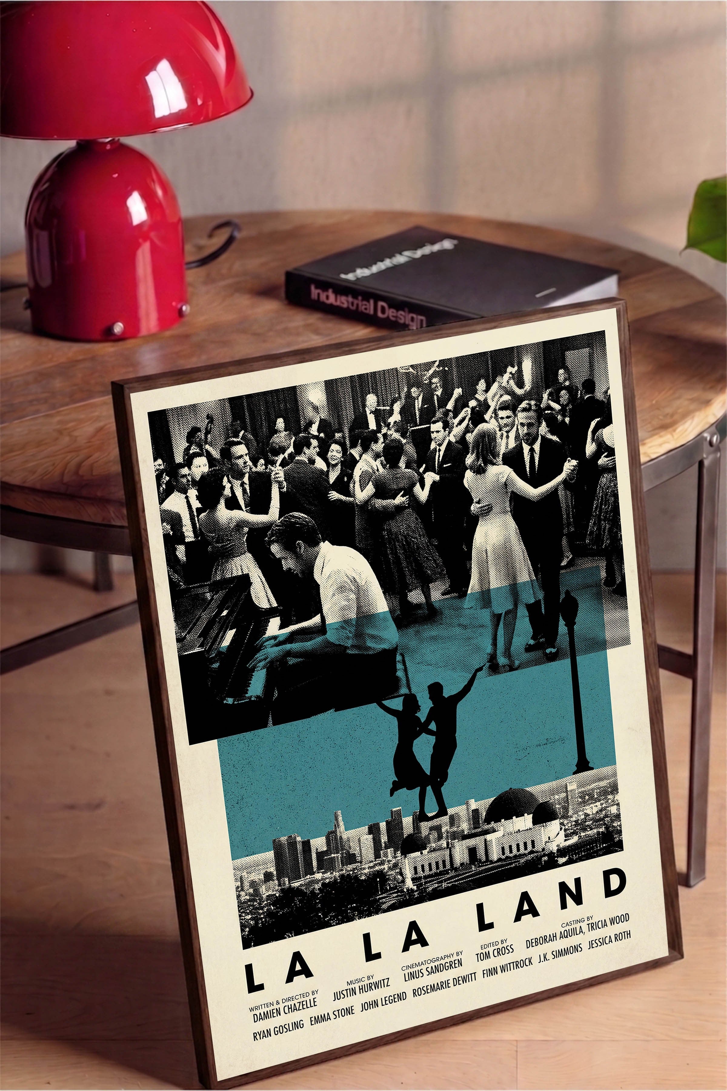 La La Land Kahverengi Çerçeveli Poster, Sinema ve Dizi Tablo, Film Dizi Afişleri NO:112829