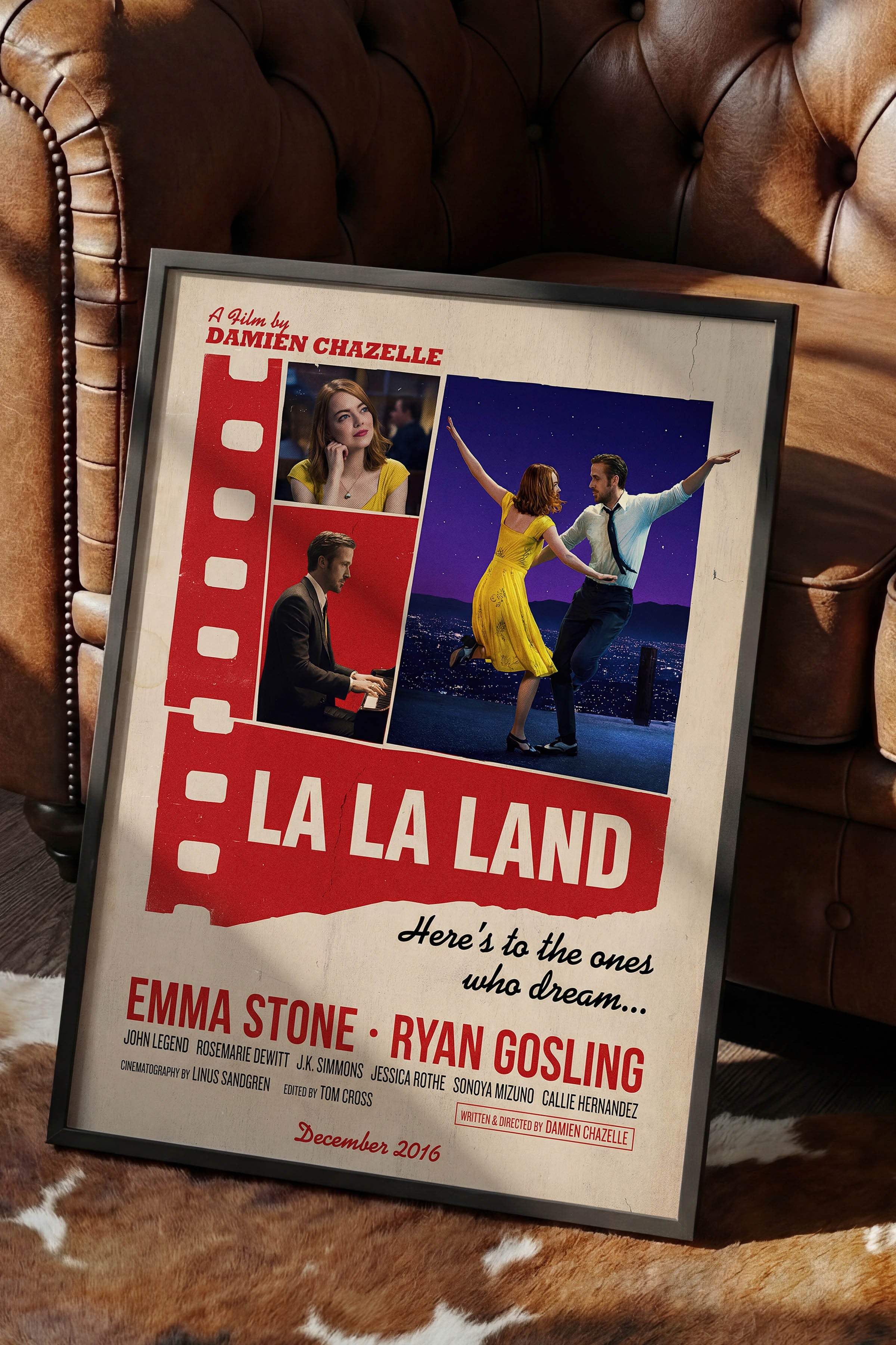 La La Land Siyah Çerçeveli Poster, Sinema ve Dizi Tablo, Film Dizi Afişleri NO:112901