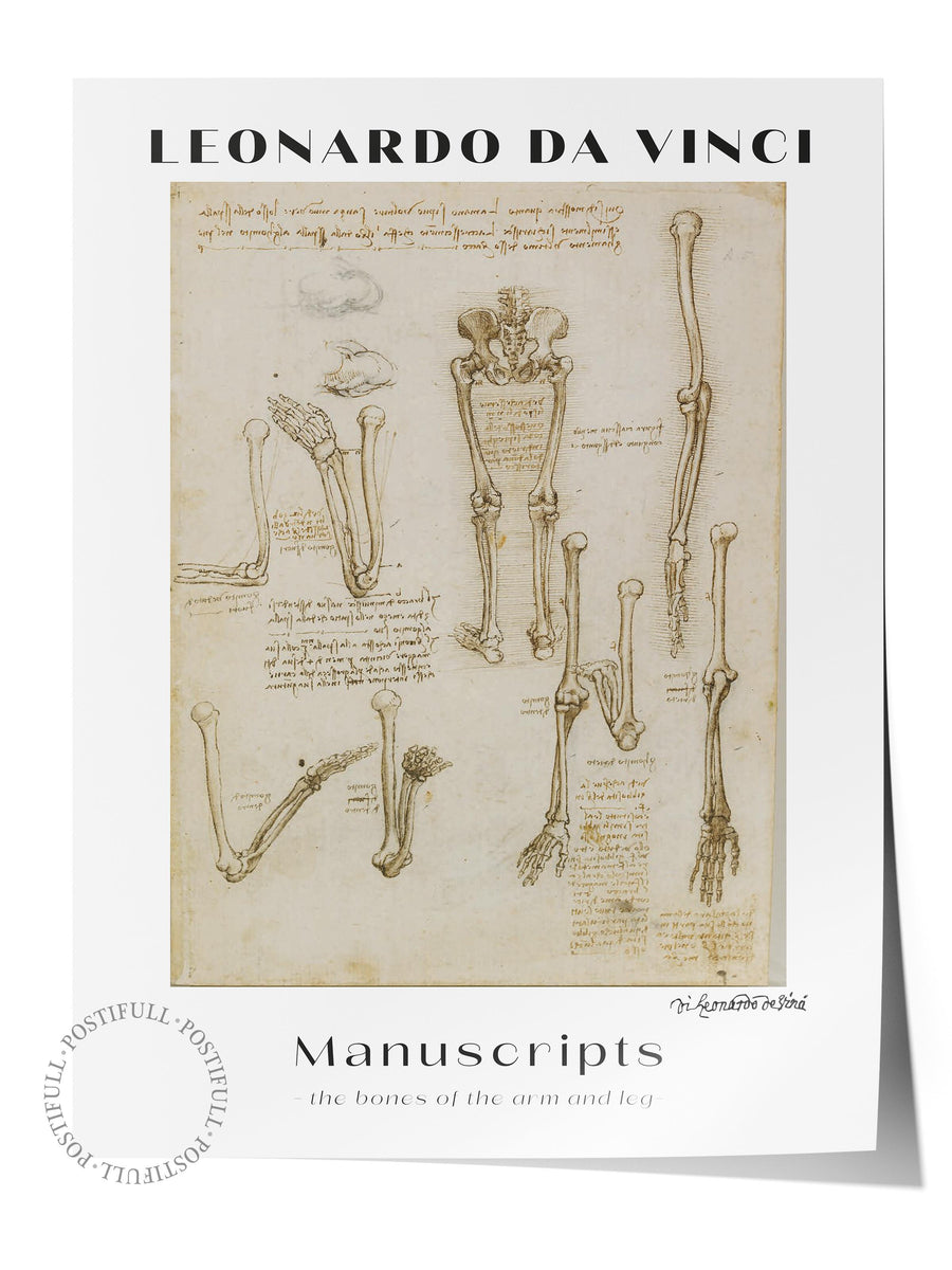 LEONARDO DA VINCI Manuscripts Modern Sanat Çerçevesiz Poster