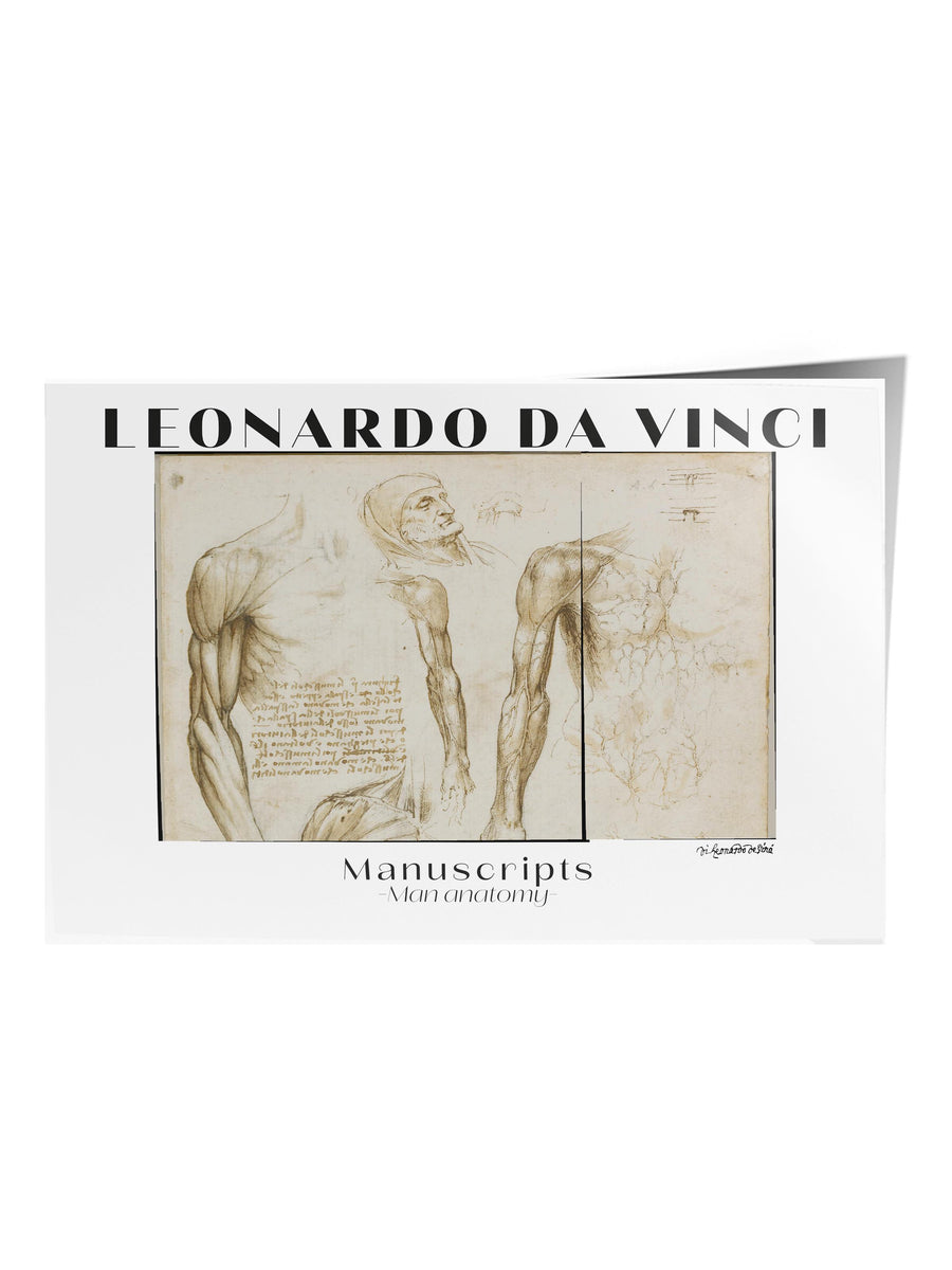 LEONARDO DA VINCI Manuscripts Man anatomy Modern Sanat Çerçevesiz Poster