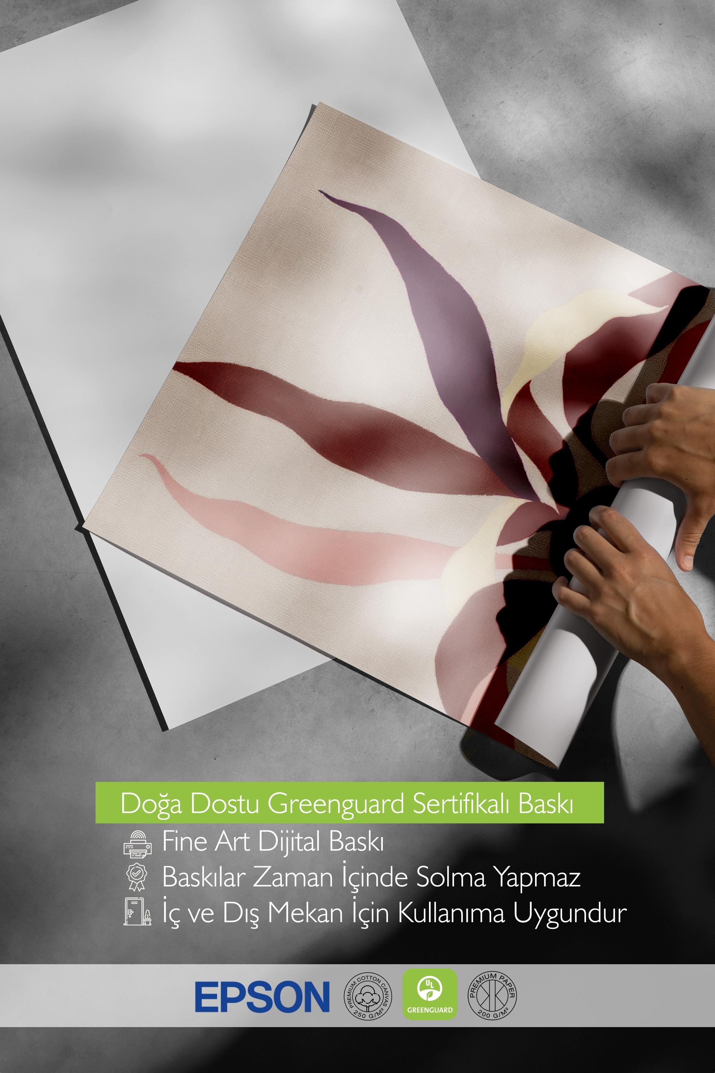 Linen Leaves Poster, Çerçevesiz Duvar Posteri, Dikey Duvar Tablosu Comfort Serisi NO:108570