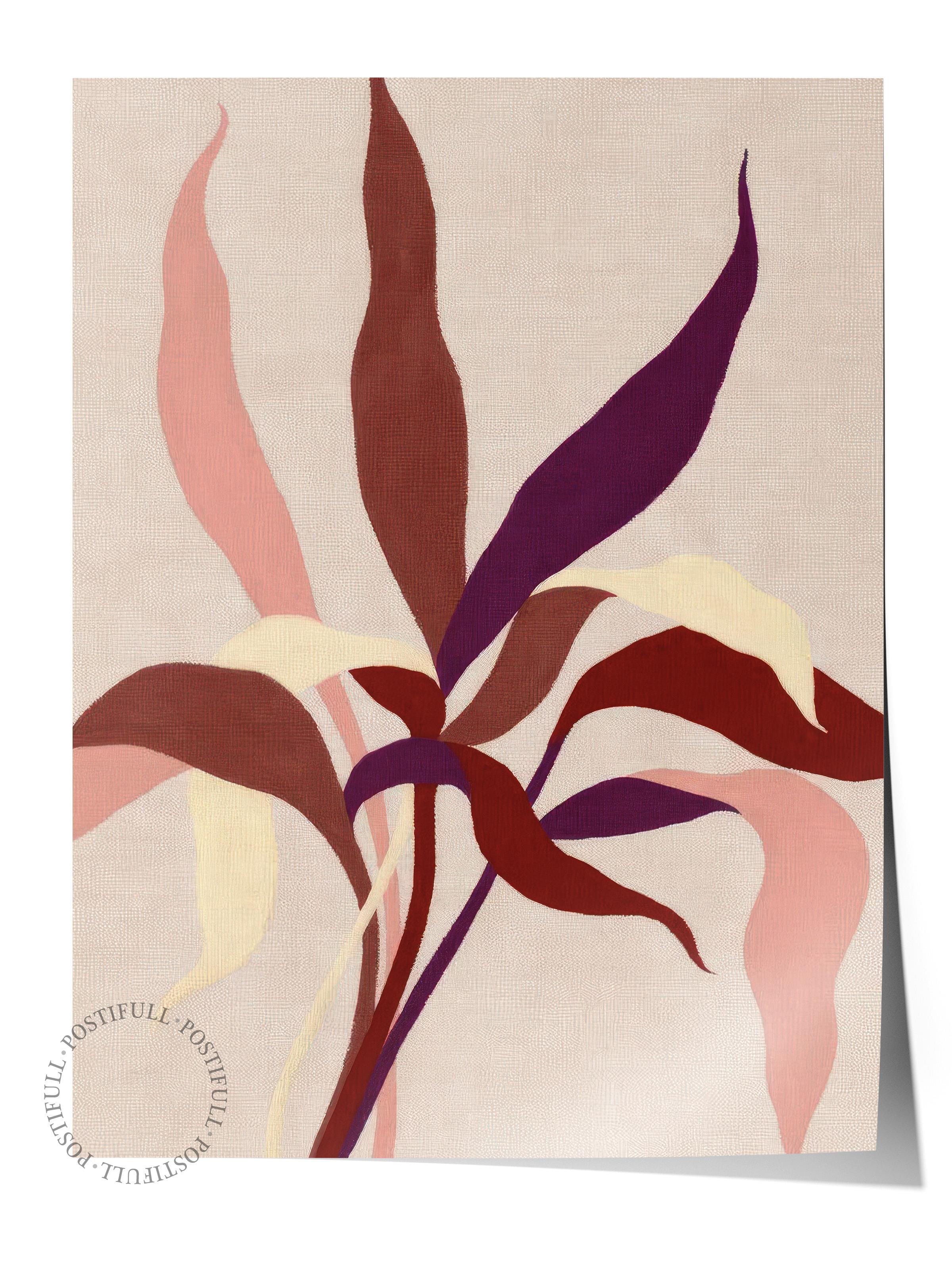 Linen Leaves Poster, Çerçevesiz Duvar Posteri, Dikey Duvar Tablosu Comfort Serisi NO:108570