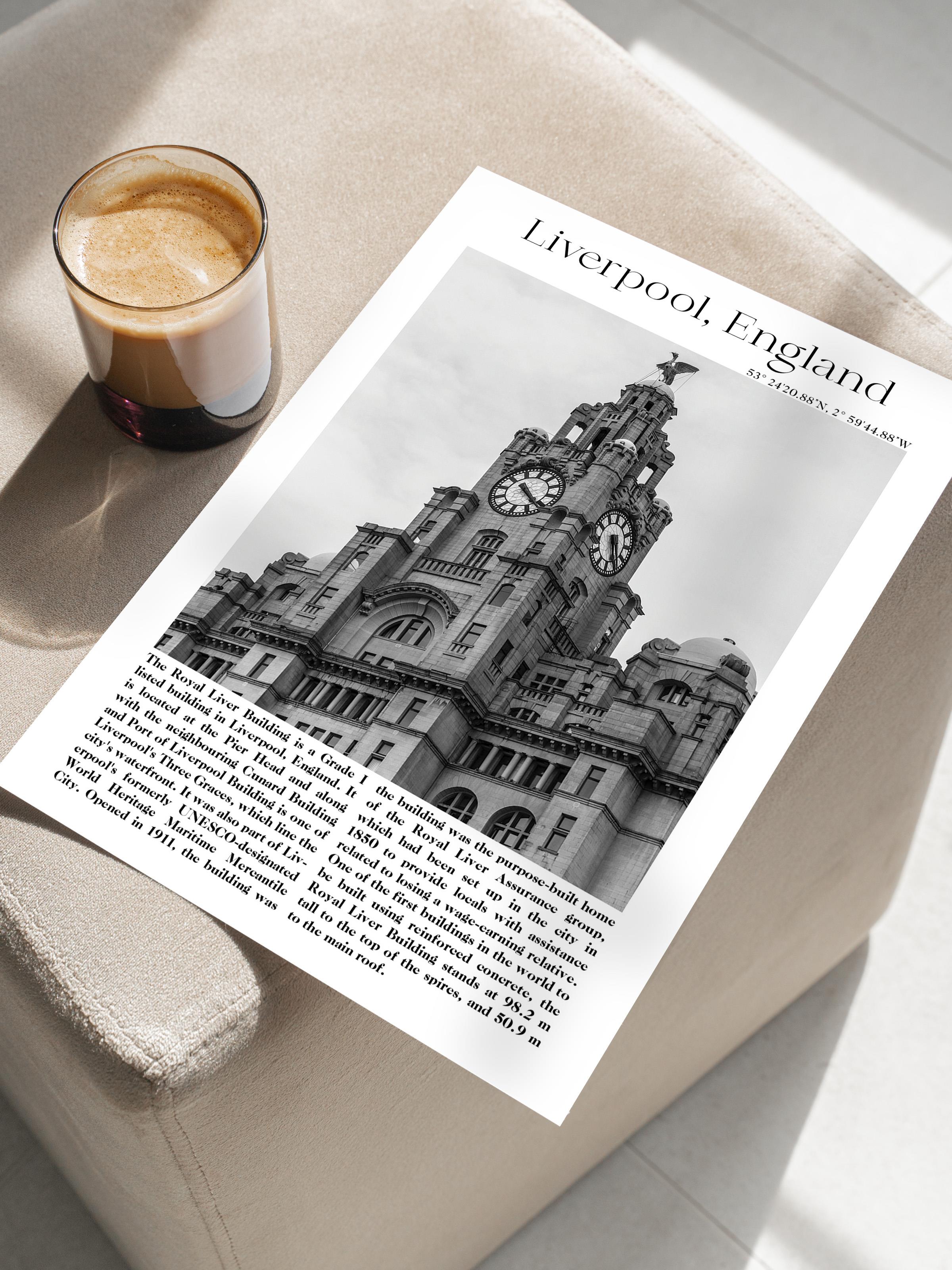 Liverpool - İngiltere, Şehir Temalı Poster, Çerçevesiz Duvar Posteri, NO:30021