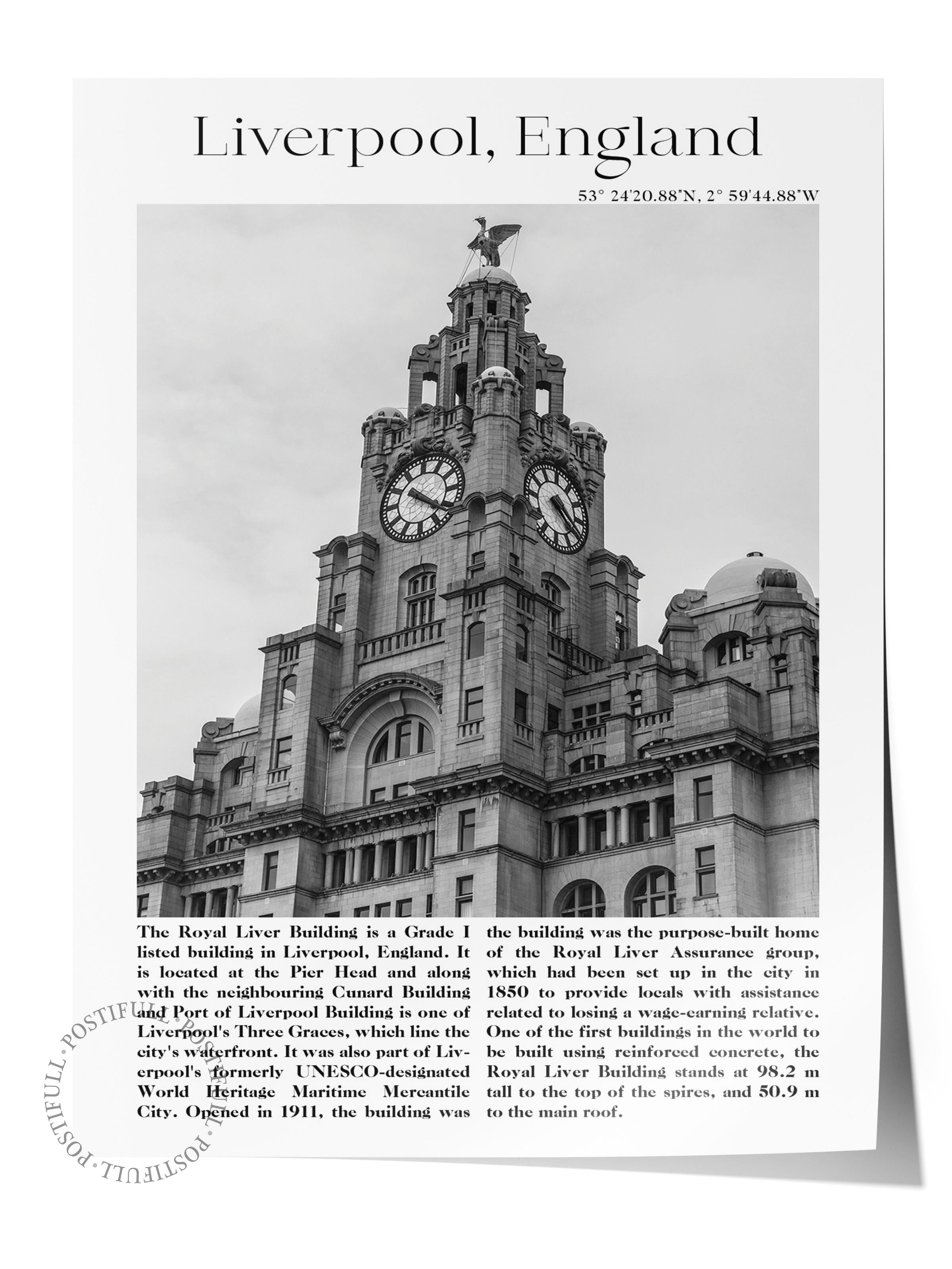 Liverpool - İngiltere, Şehir Temalı Poster, Çerçevesiz Duvar Posteri, NO:30021