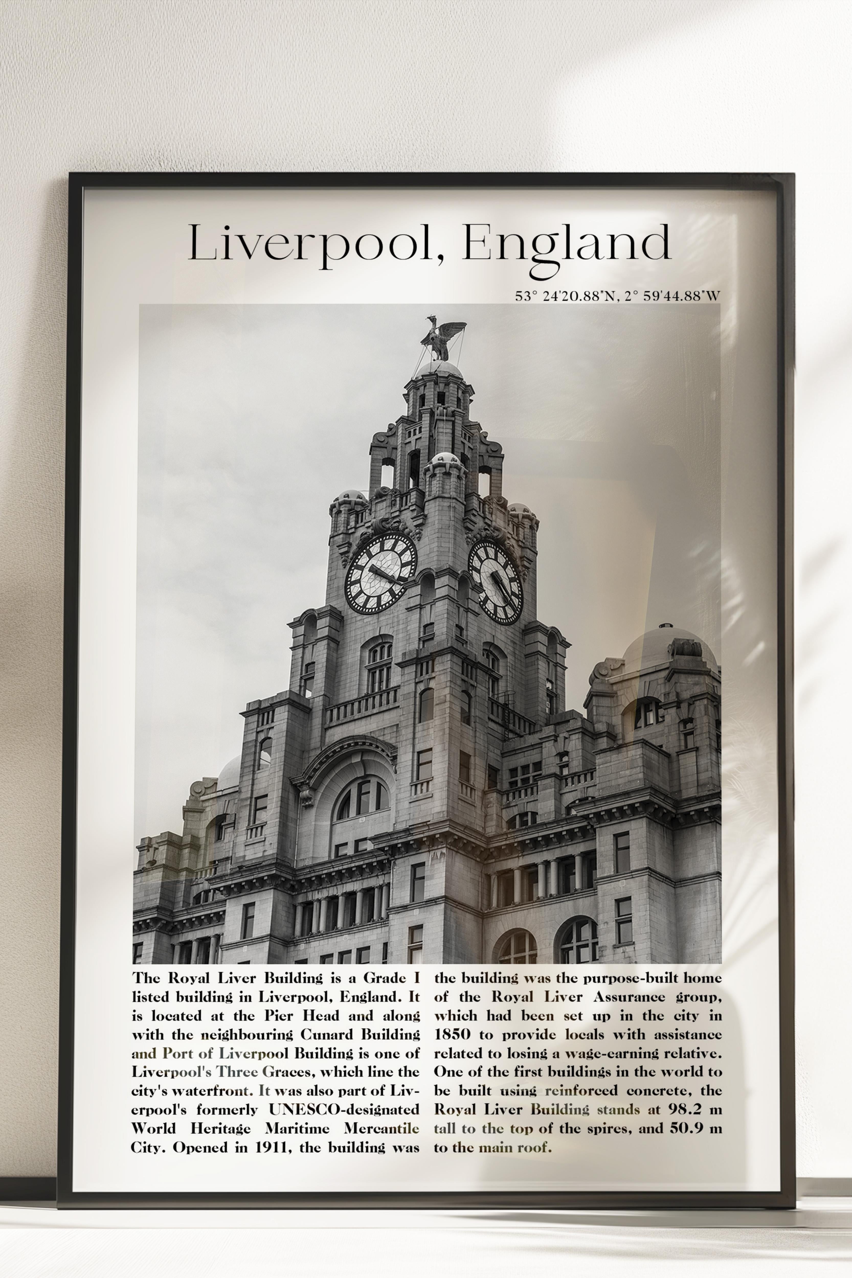Liverpool - İngiltere, Şehir Temalı Poster, Çerçevesiz Duvar Posteri, NO:30021