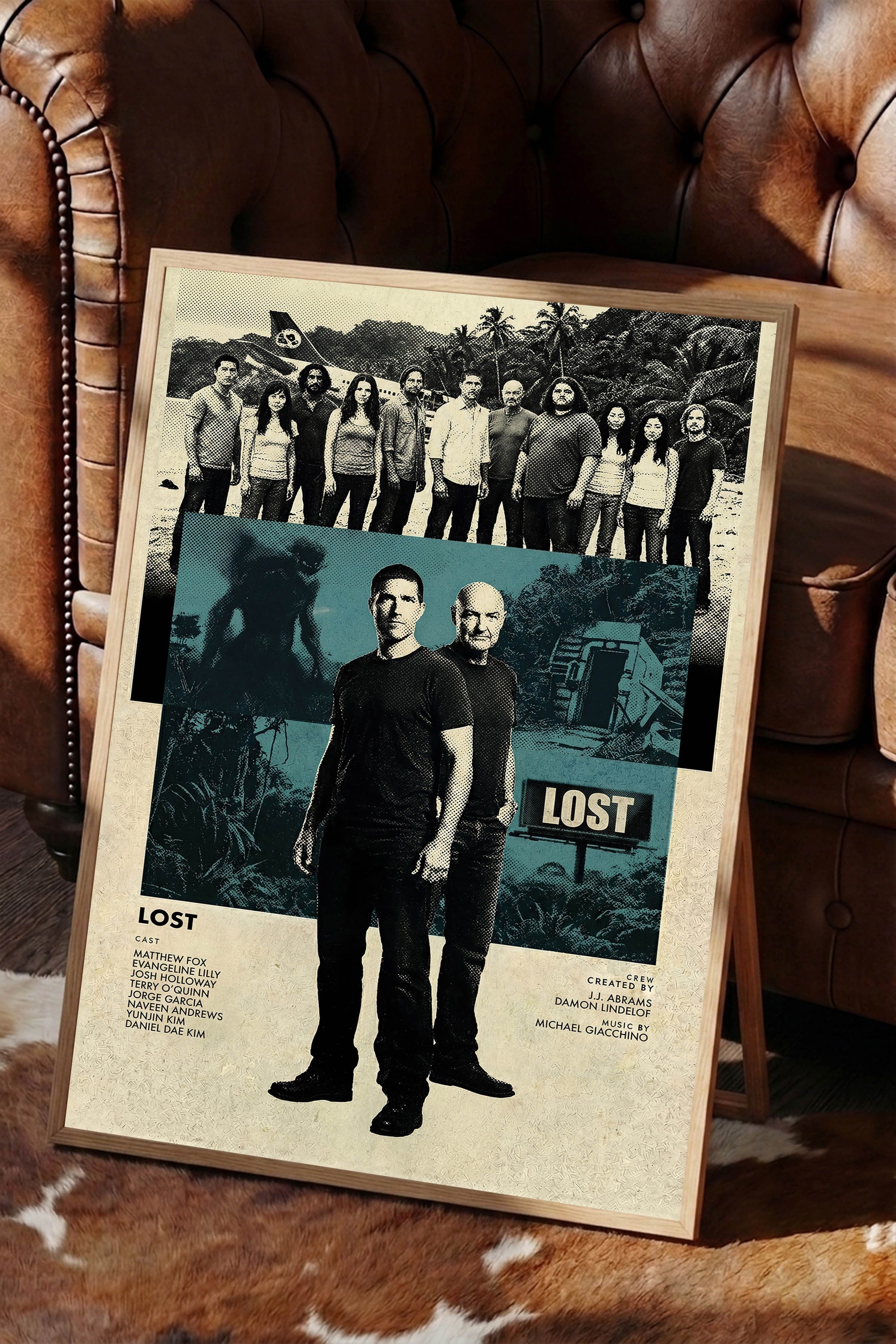 Lost Ahşap Çerçeveli Poster, Sinema ve Dizi Tablo, Film Dizi Afişleri NO:112774