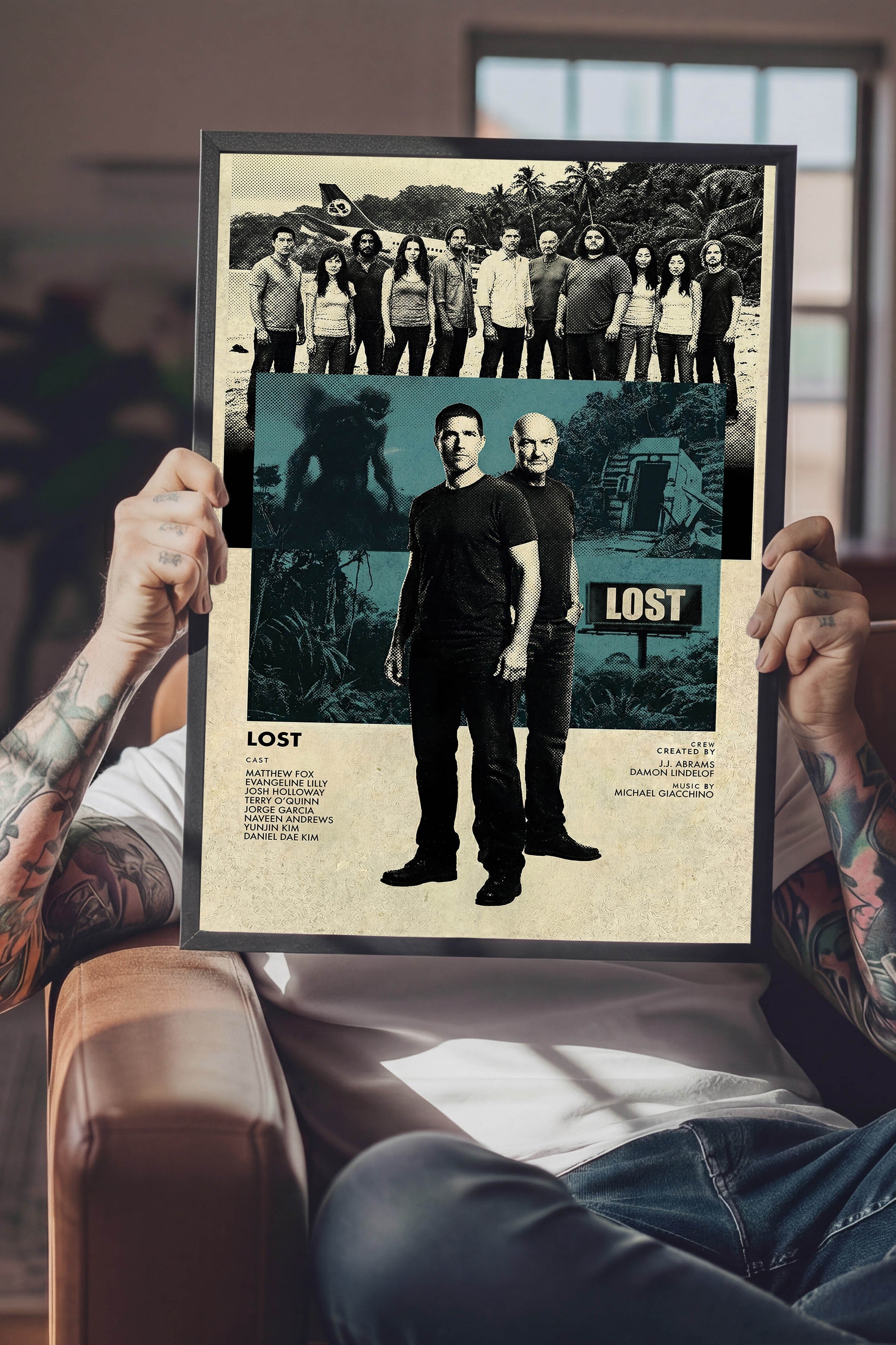 Lost Siyah Çerçeveli Poster, Sinema ve Dizi Tablo, Film Dizi Afişleri NO:112774