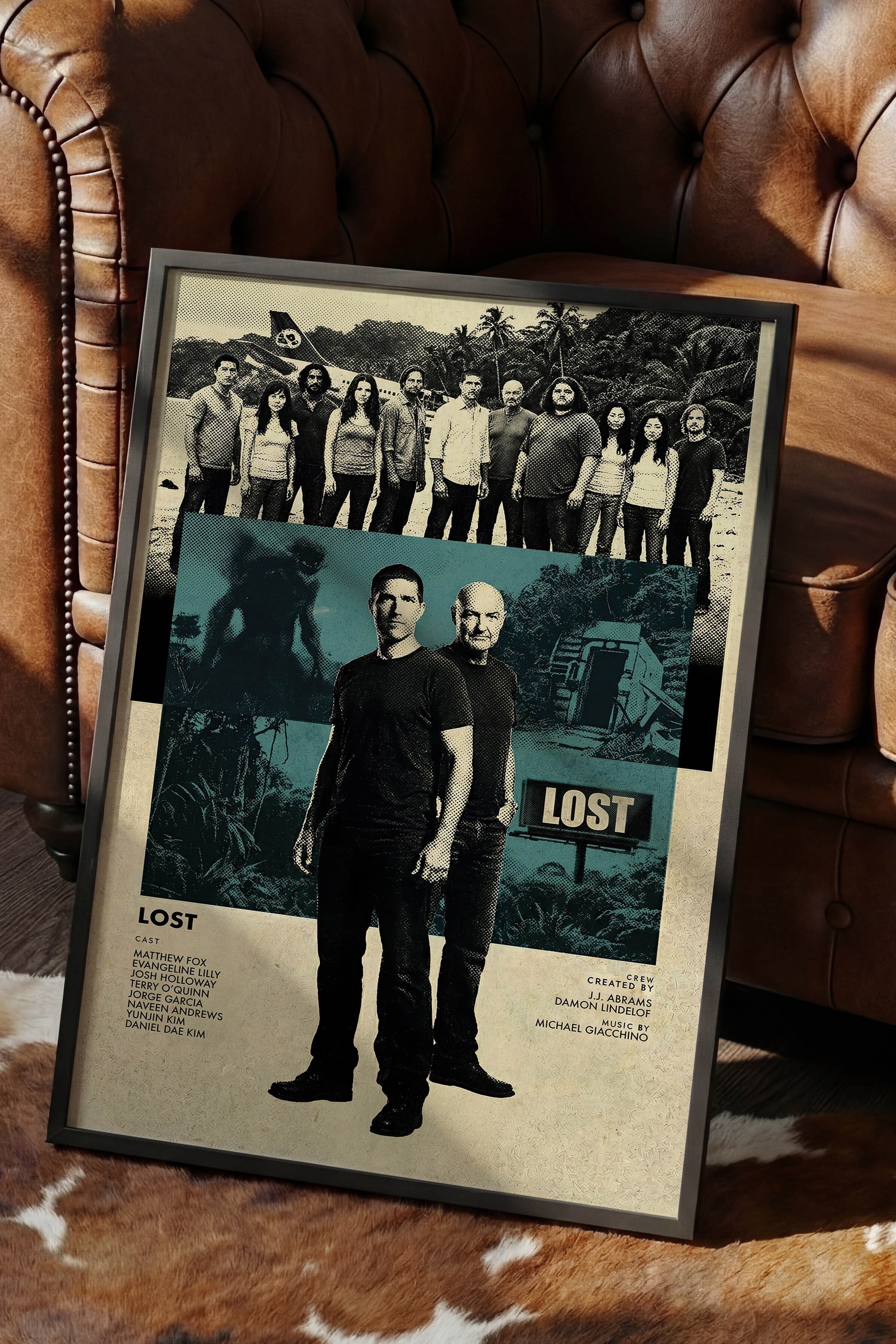 Lost Siyah Çerçeveli Poster, Sinema ve Dizi Tablo, Film Dizi Afişleri NO:112774