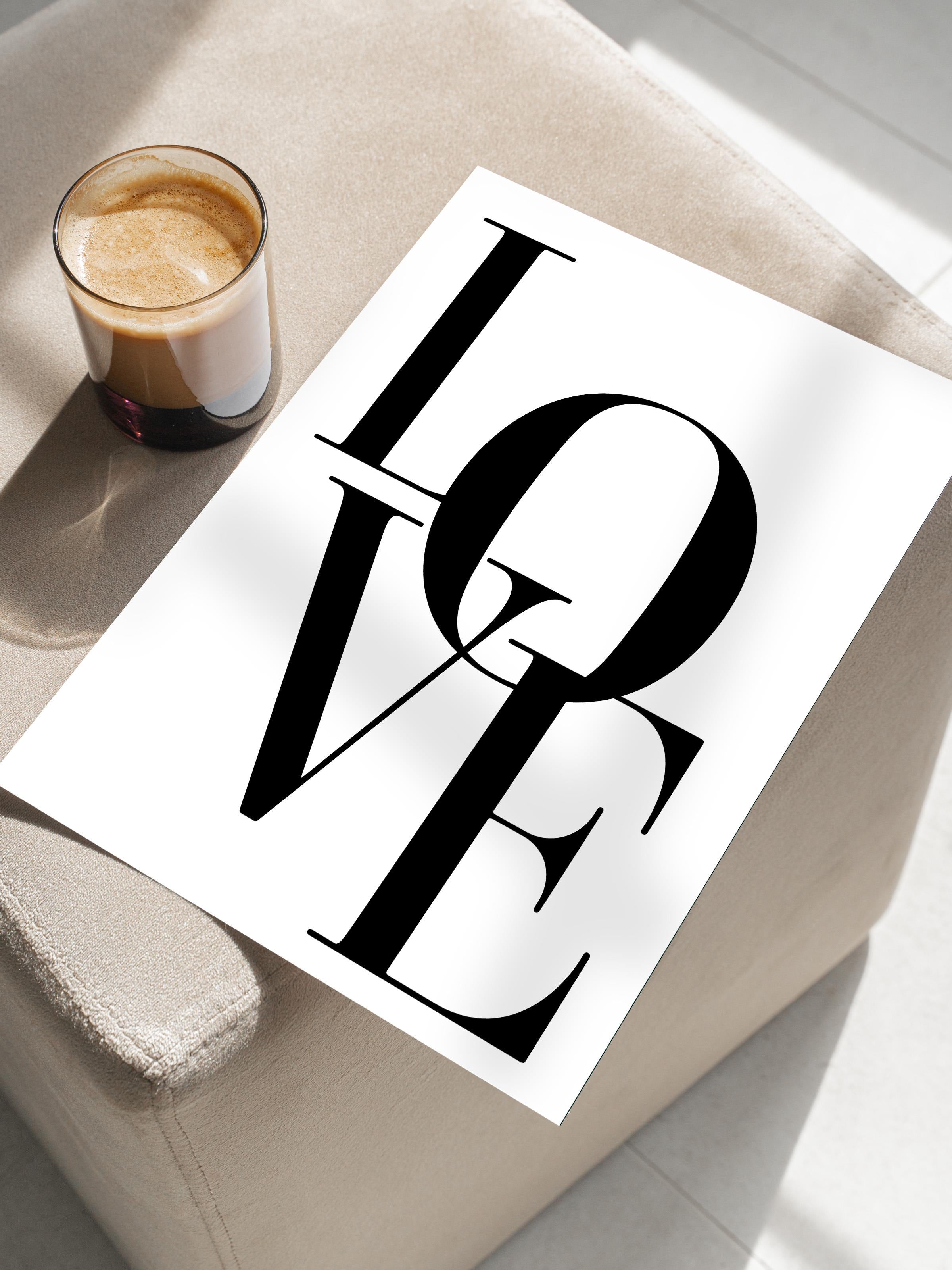 Love Beige Poster, Çerçevesiz Duvar Posteri, Dikey Duvar Tablosu Comfort Serisi NO:108314