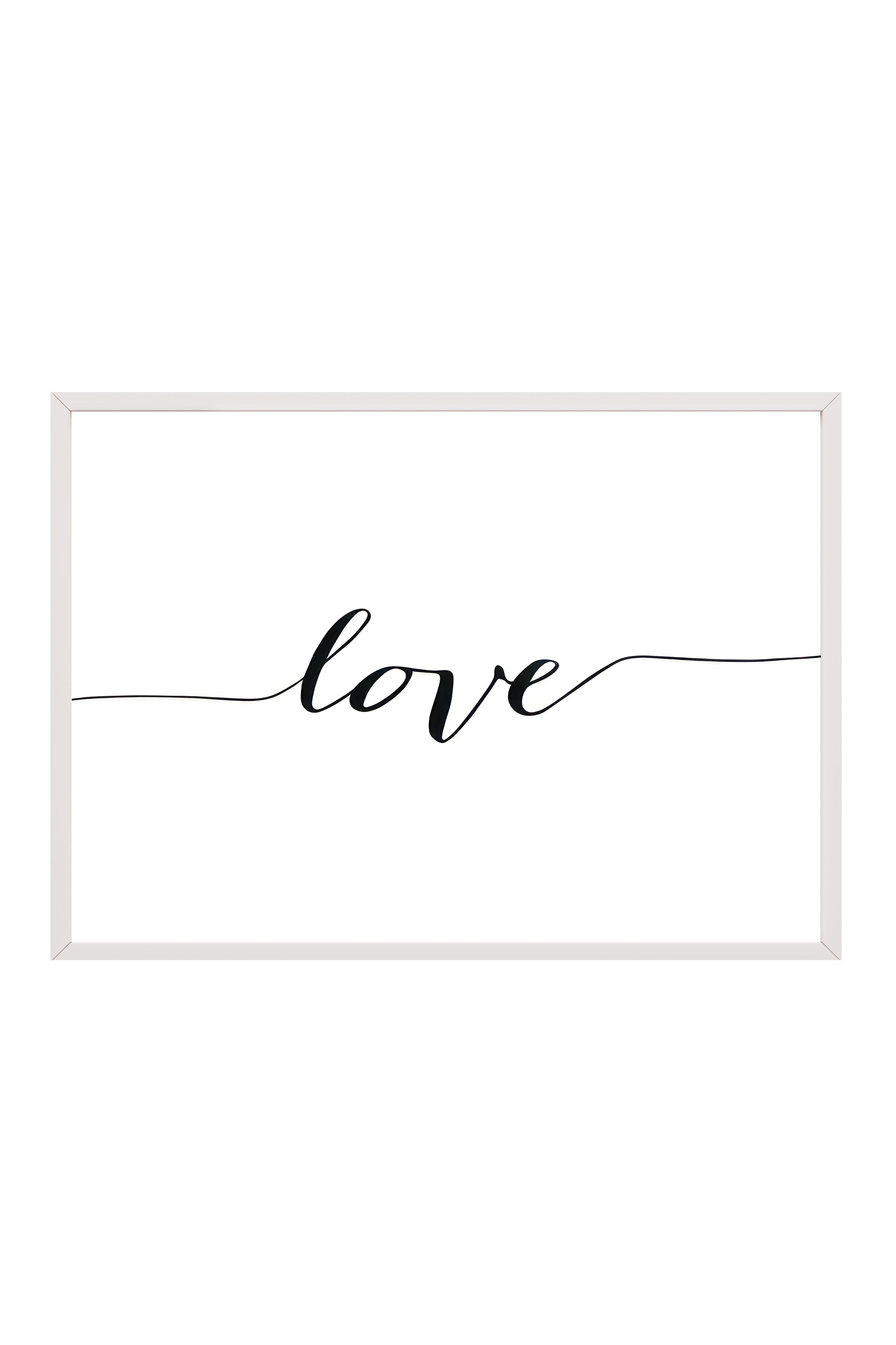 Love Çerçeveli Tablo, Beyaz Çerçeve ve Poster, Yatay Duvar Tablosu Comfort Serisi NO:108494