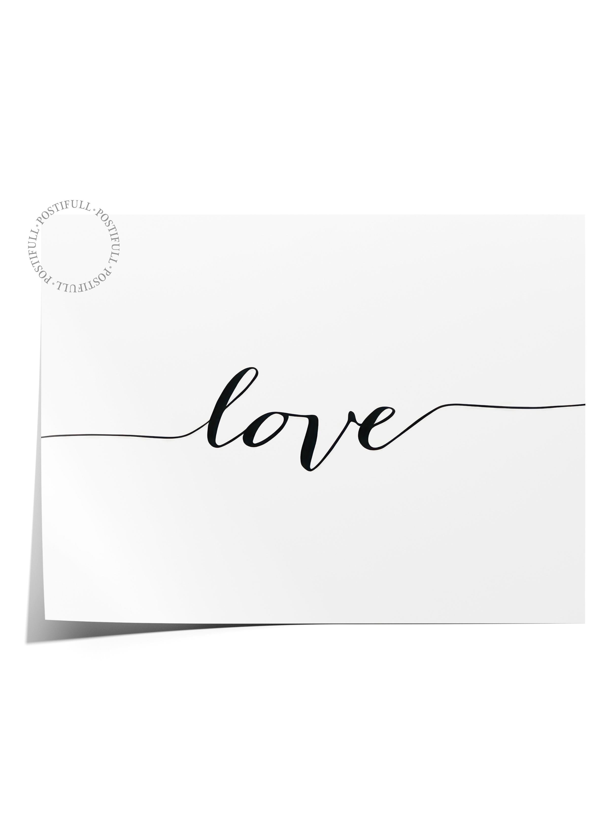 Love Poster, Çerçevesiz Duvar Posteri, Yatay Duvar Tablosu Comfort Serisi NO:108494
