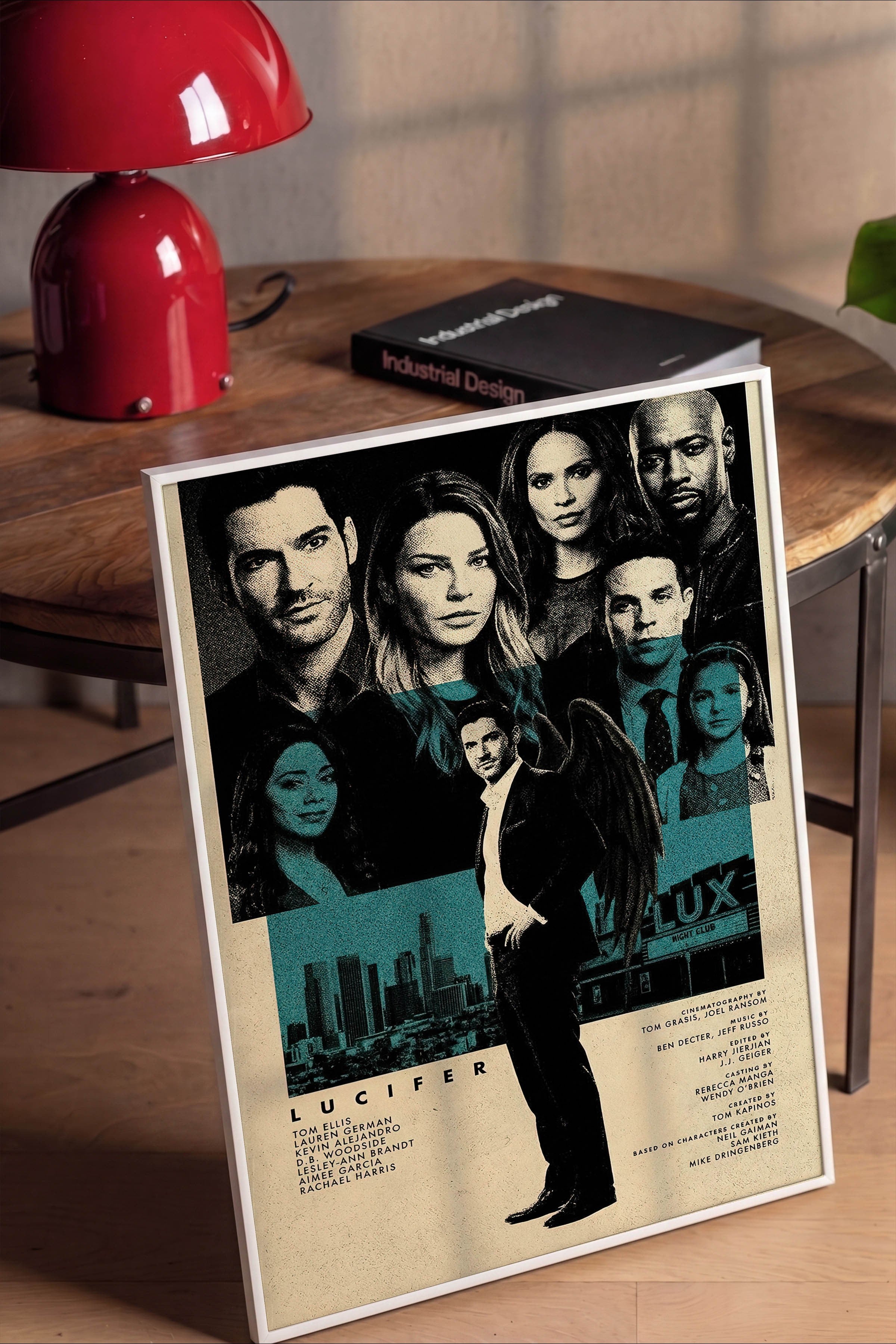 Lucifer Beyaz Çerçeveli Poster, Sinema ve Dizi Tablo, Film Dizi Afişleri NO:112801