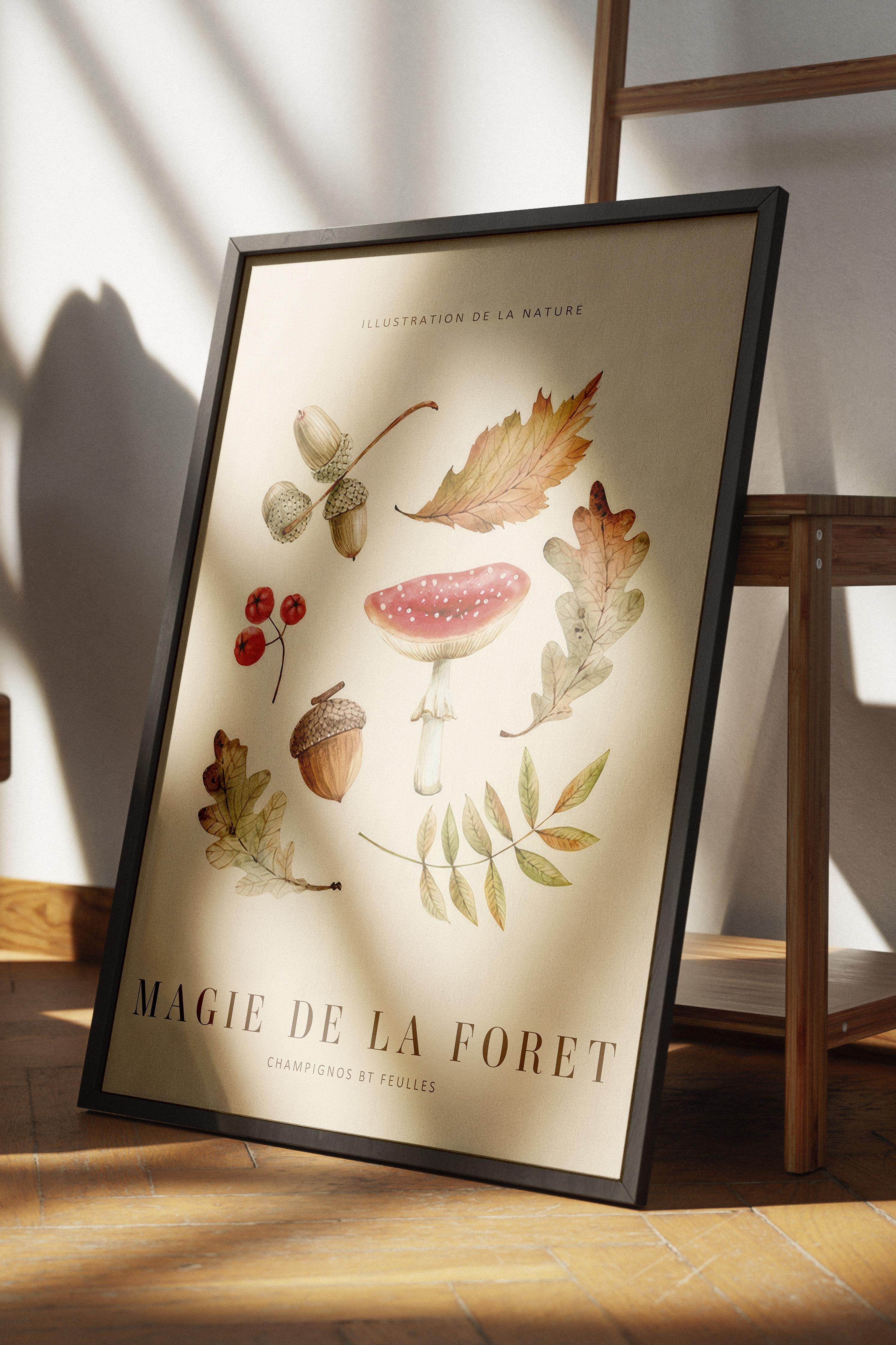 Magic of the Forest No1 Siyah Çerçeveli Tablo, Duvar Tablosu Comfort Serisi NO:108564