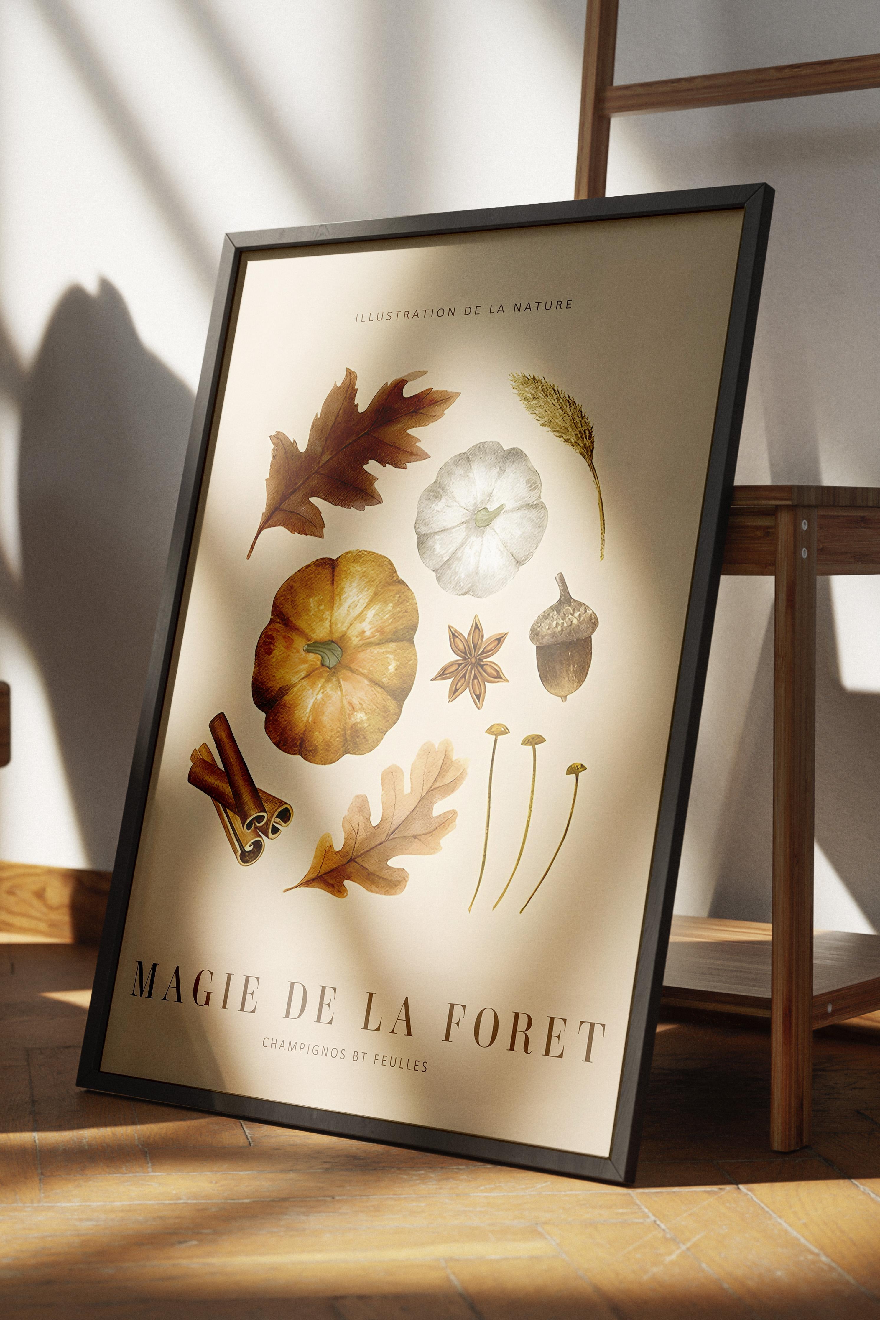 Magic of the Forest No2  Siyah Çerçeveli Tablo, Duvar Tablosu Comfort Serisi NO:108565
