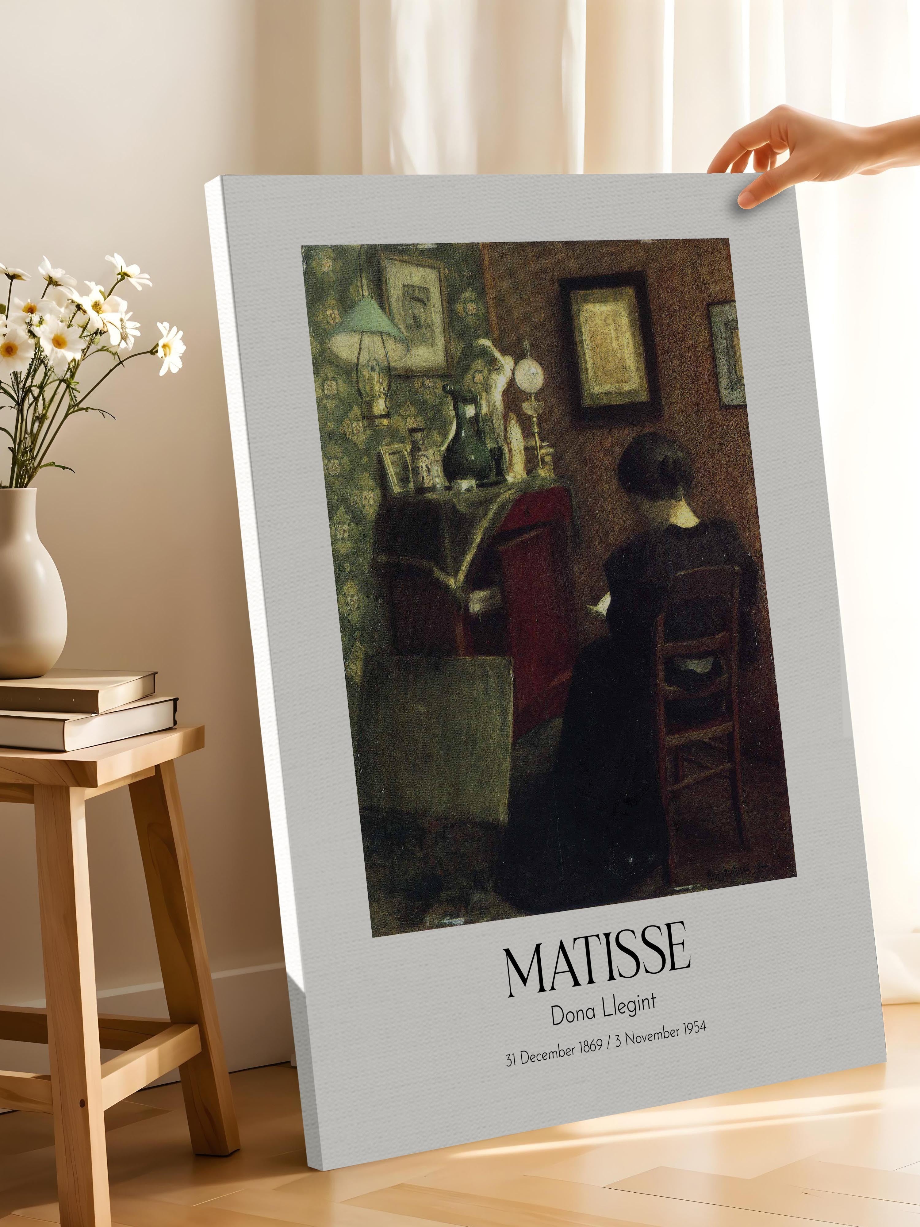Matisse - Dona Llegint, Kanvas Tablo, Sanat Serisi NO:112299