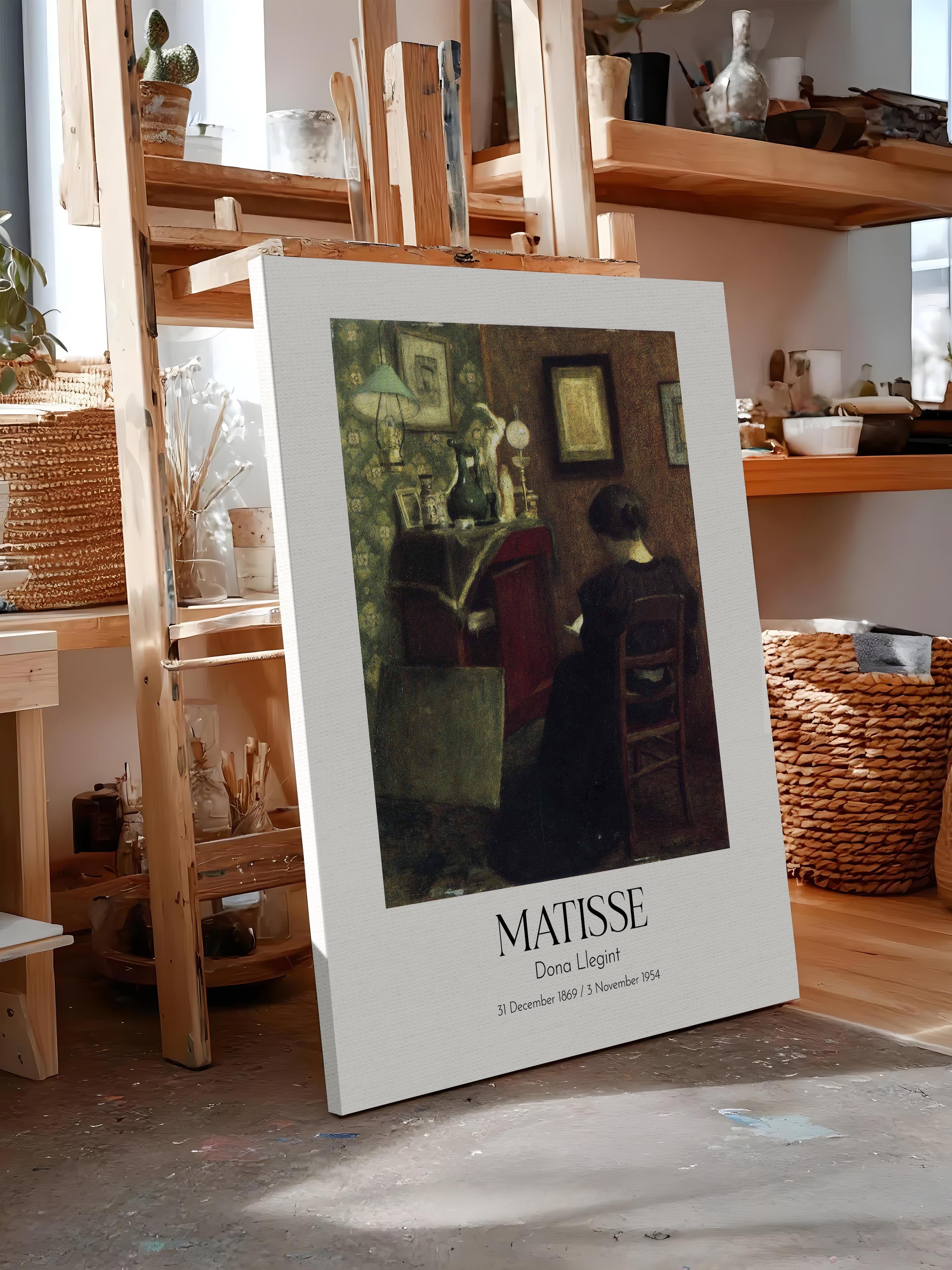 Matisse - Dona Llegint, Kanvas Tablo, Sanat Serisi NO:112299