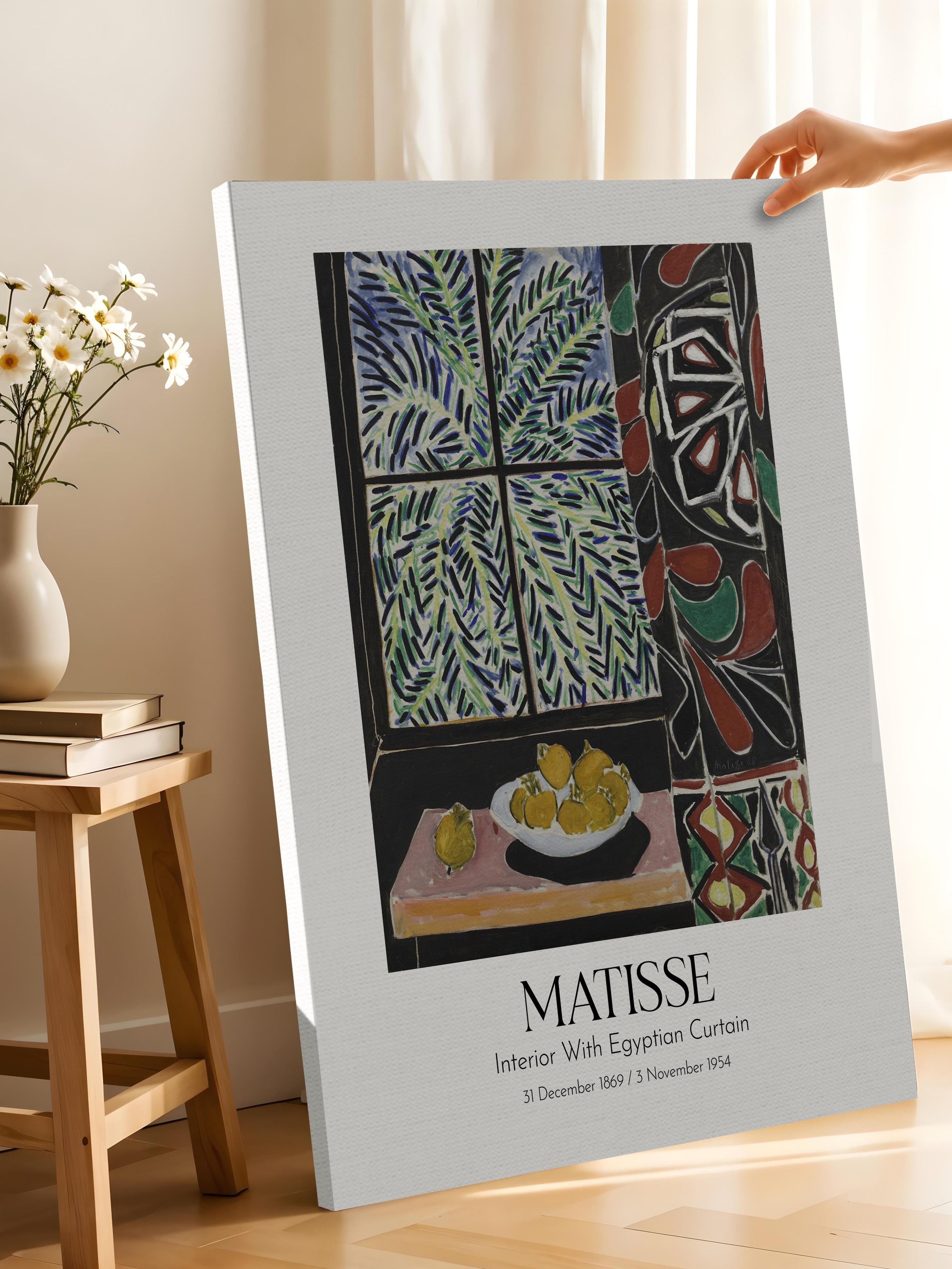 Matisse - Interior With Egyptian Curtain, Kanvas Tablo, Sanat Serisi NO:112301