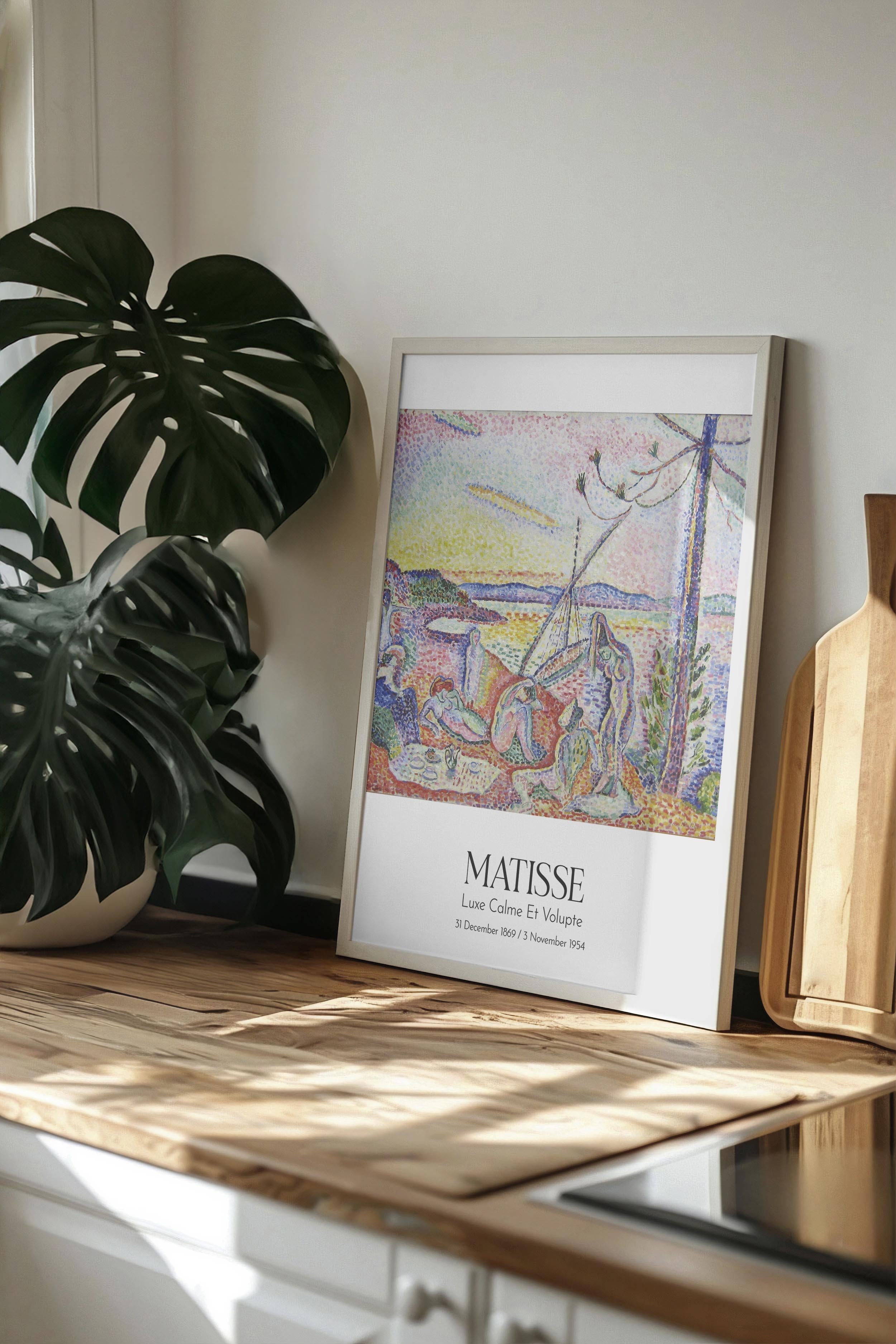 Matisse - Luxe Calme Et Volupte, Beyaz Çerçeveli Tablo, Sanat Serisi NO:112303