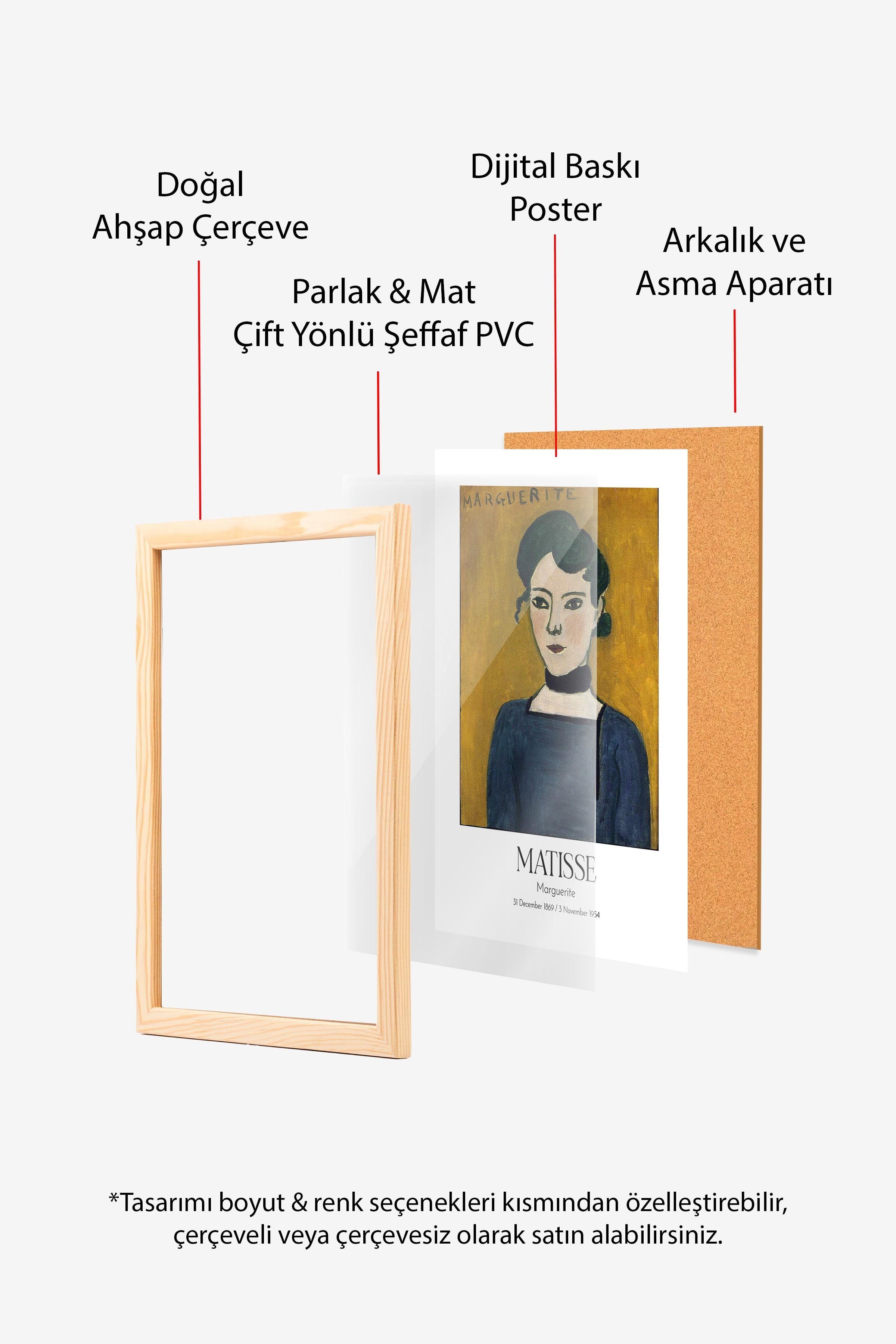 Matisse - Marguerite, Ahşap Çerçeveli Tablo, Sanat Serisi NO:112304