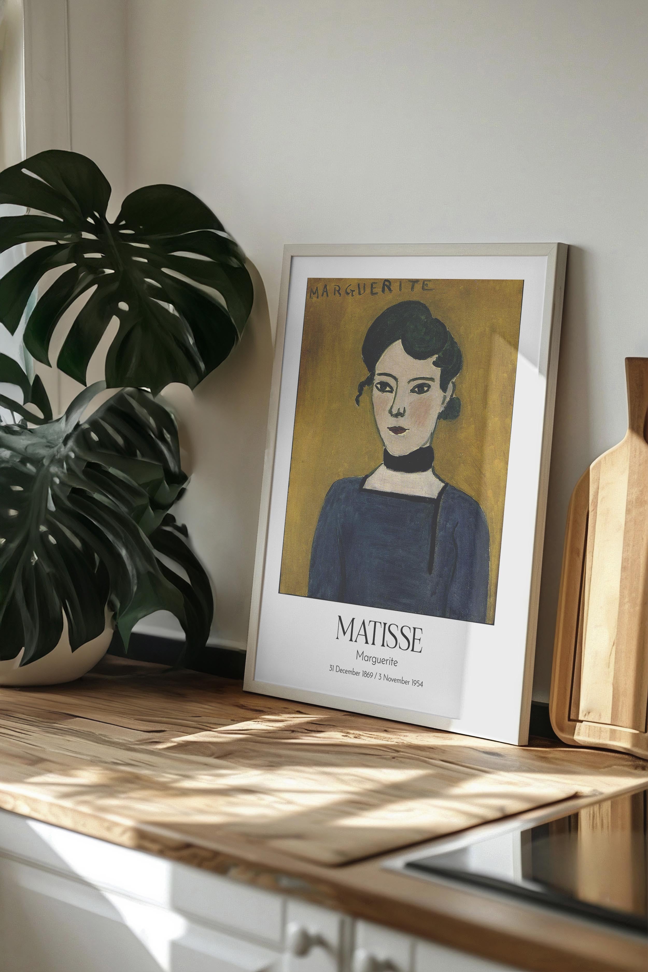 Matisse - Marguerite, Beyaz Çerçeveli Tablo, Sanat Serisi NO:112304