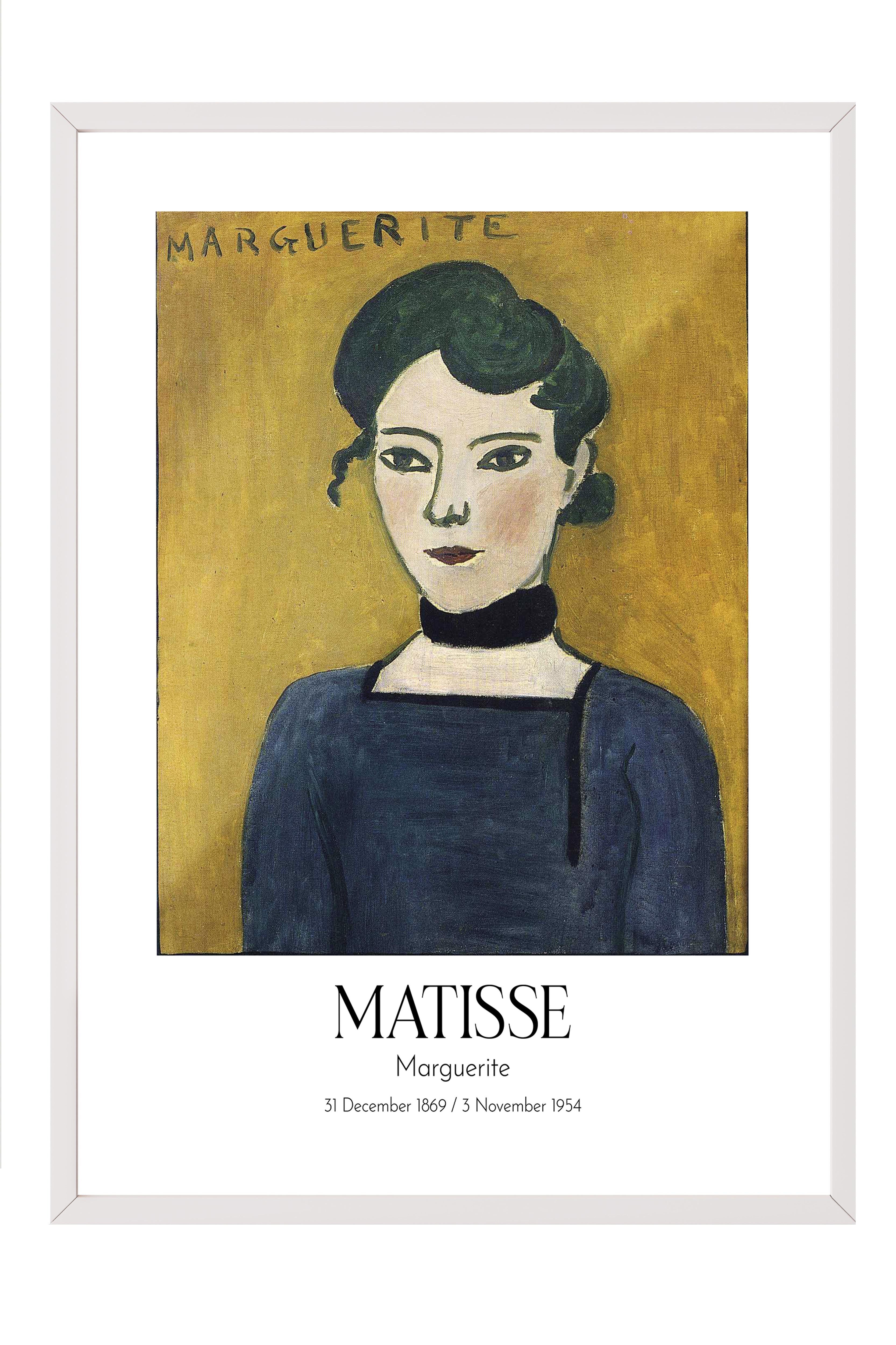 Matisse - Marguerite, Beyaz Çerçeveli Tablo, Sanat Serisi NO:112304