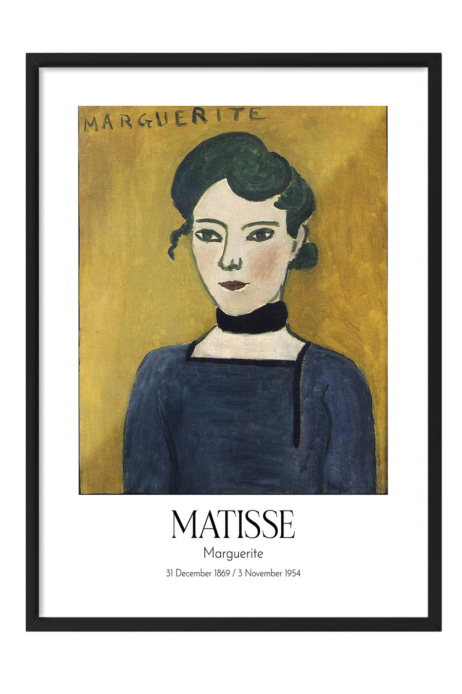 Matisse - Marguerite, Siyah Çerçeveli Tablo, Sanat Serisi NO:112304