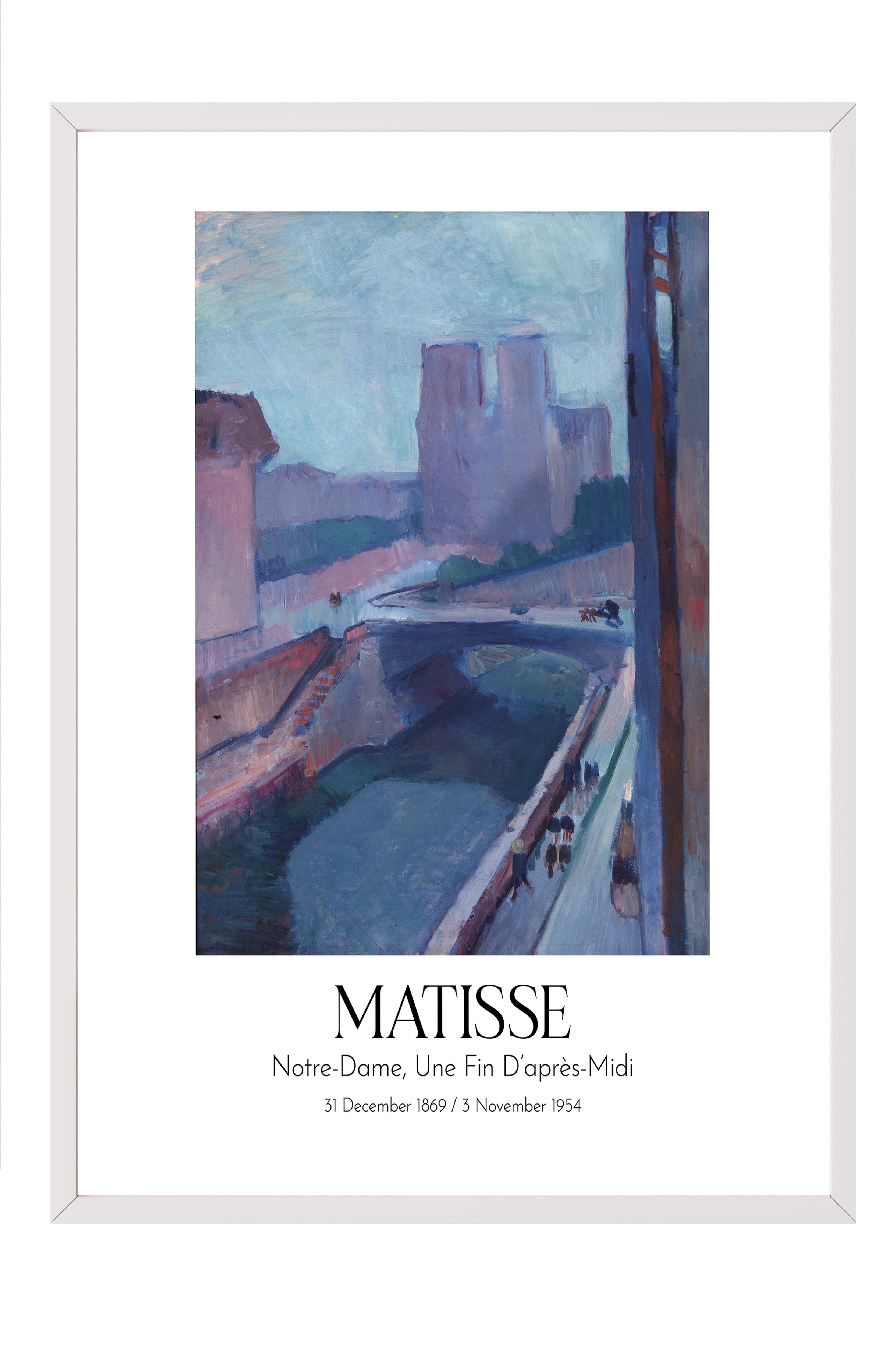 Matisse - Notre-Dame, Une Fin D'Après-Midi, Beyaz Çerçeveli Tablo, Sanat Serisi NO:112305