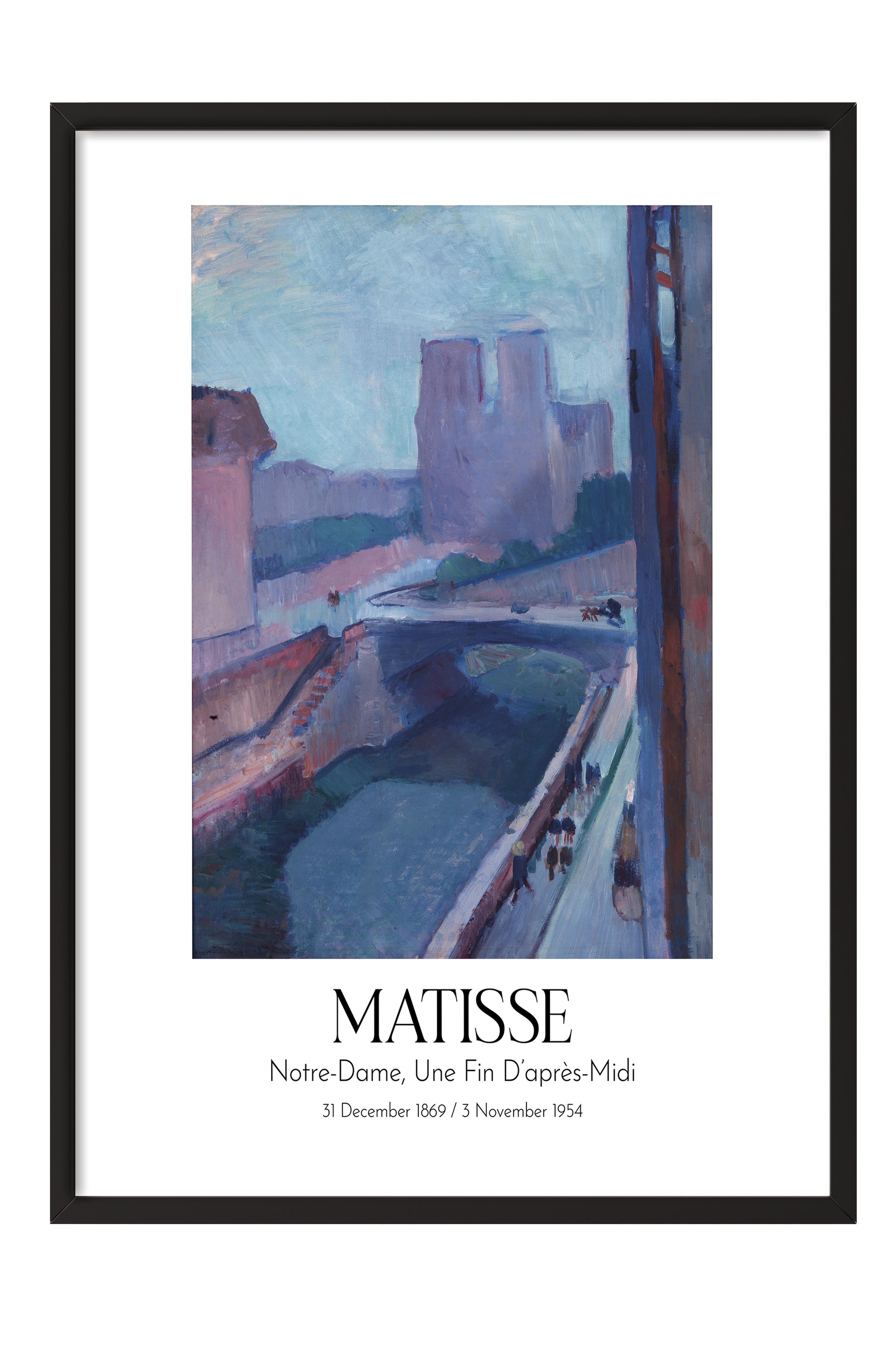 Matisse - Notre-Dame, Une Fin D'Après-Midi, Siyah Çerçeveli Tablo, Sanat Serisi NO:112305