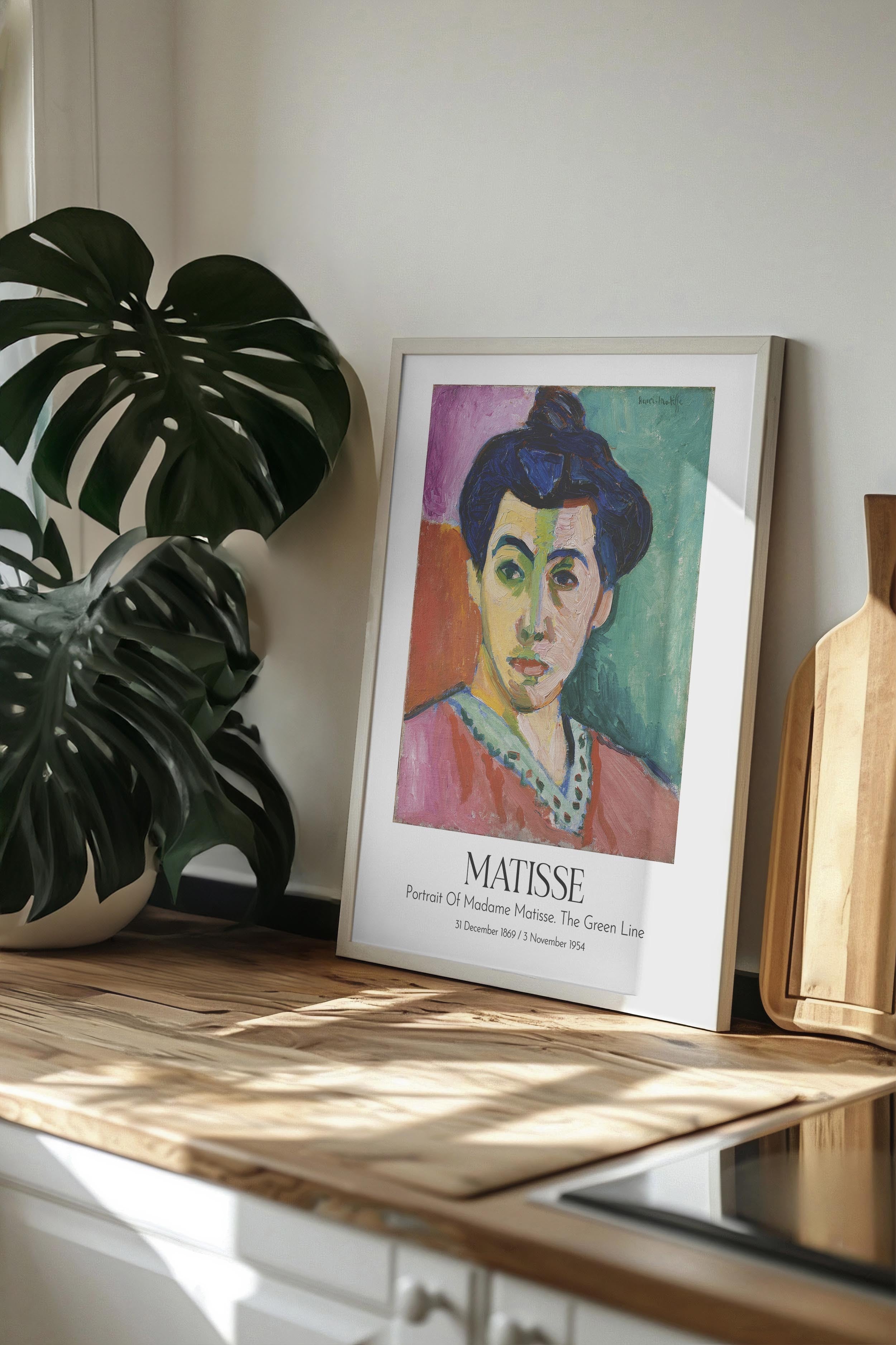 Matisse - Portrait Of Madame Matisse. The Green Line, Beyaz Çerçeveli Tablo, Sanat Serisi NO:112306