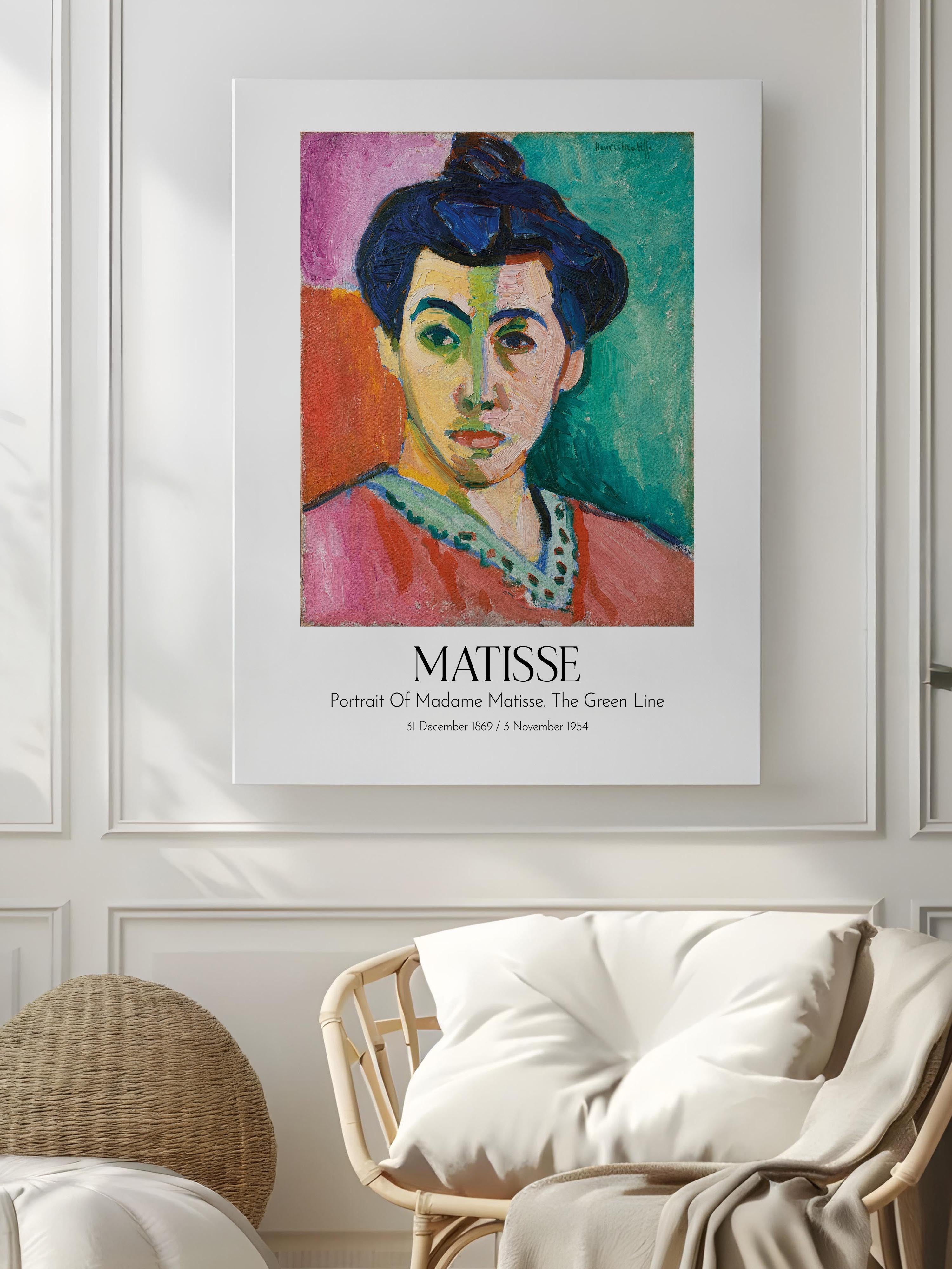 Matisse - Portrait Of Madame Matisse. The Green Line, Kanvas Tablo, Sanat Serisi NO:112306