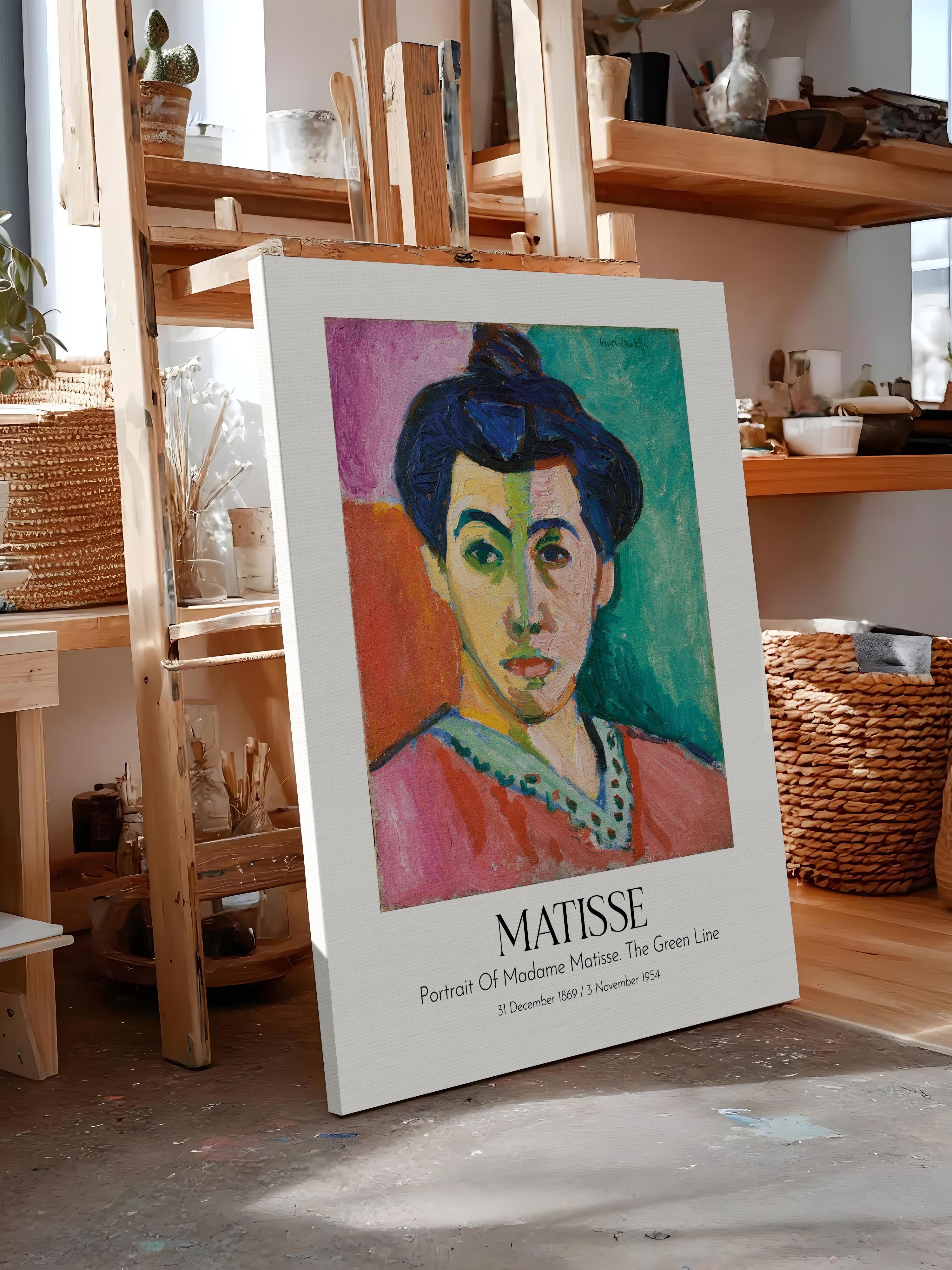 Matisse - Portrait Of Madame Matisse. The Green Line, Kanvas Tablo, Sanat Serisi NO:112306