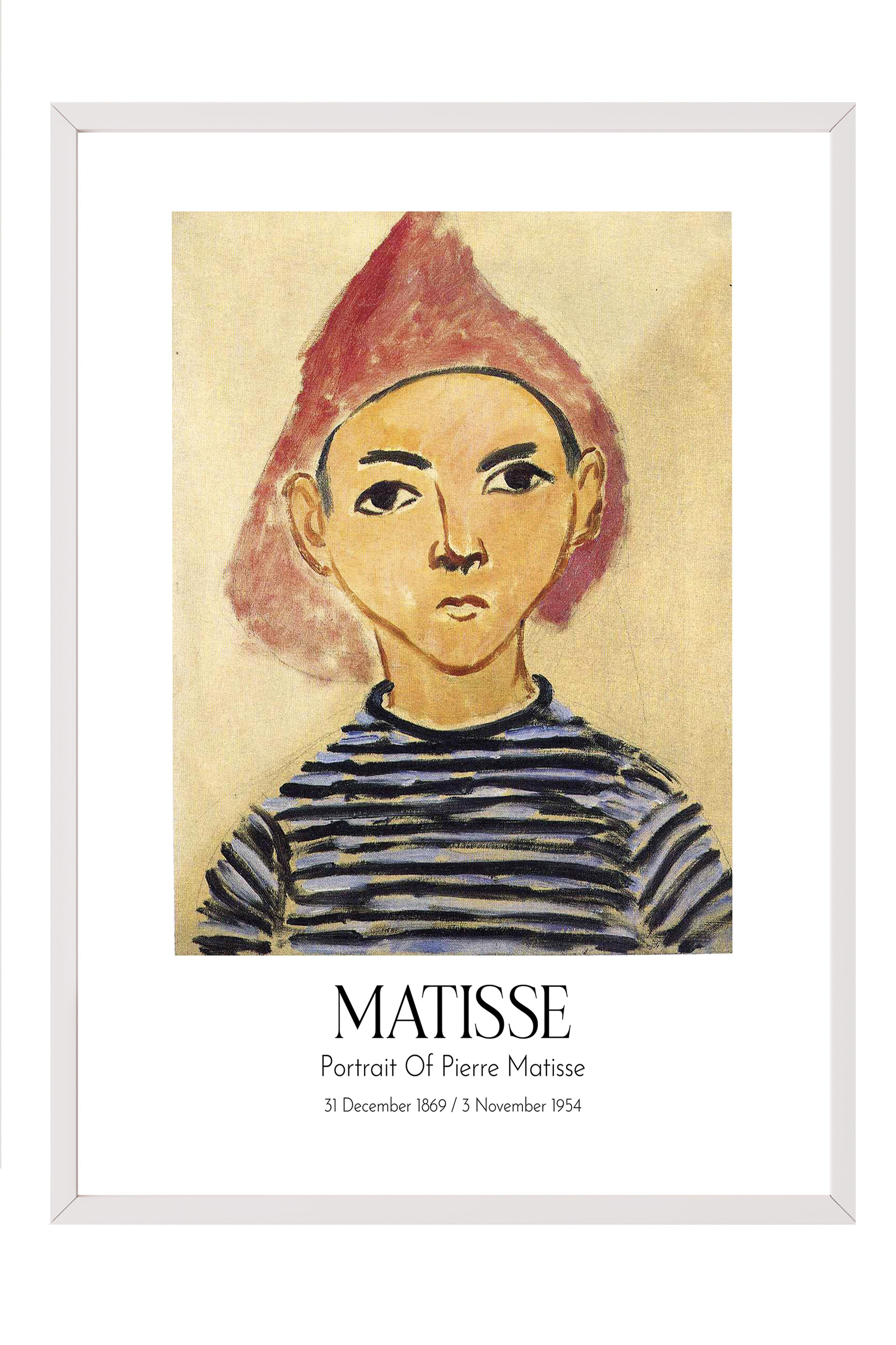Matisse - Portrait Of Pierre Matisse, Beyaz Çerçeveli Tablo, Sanat Serisi NO:112307