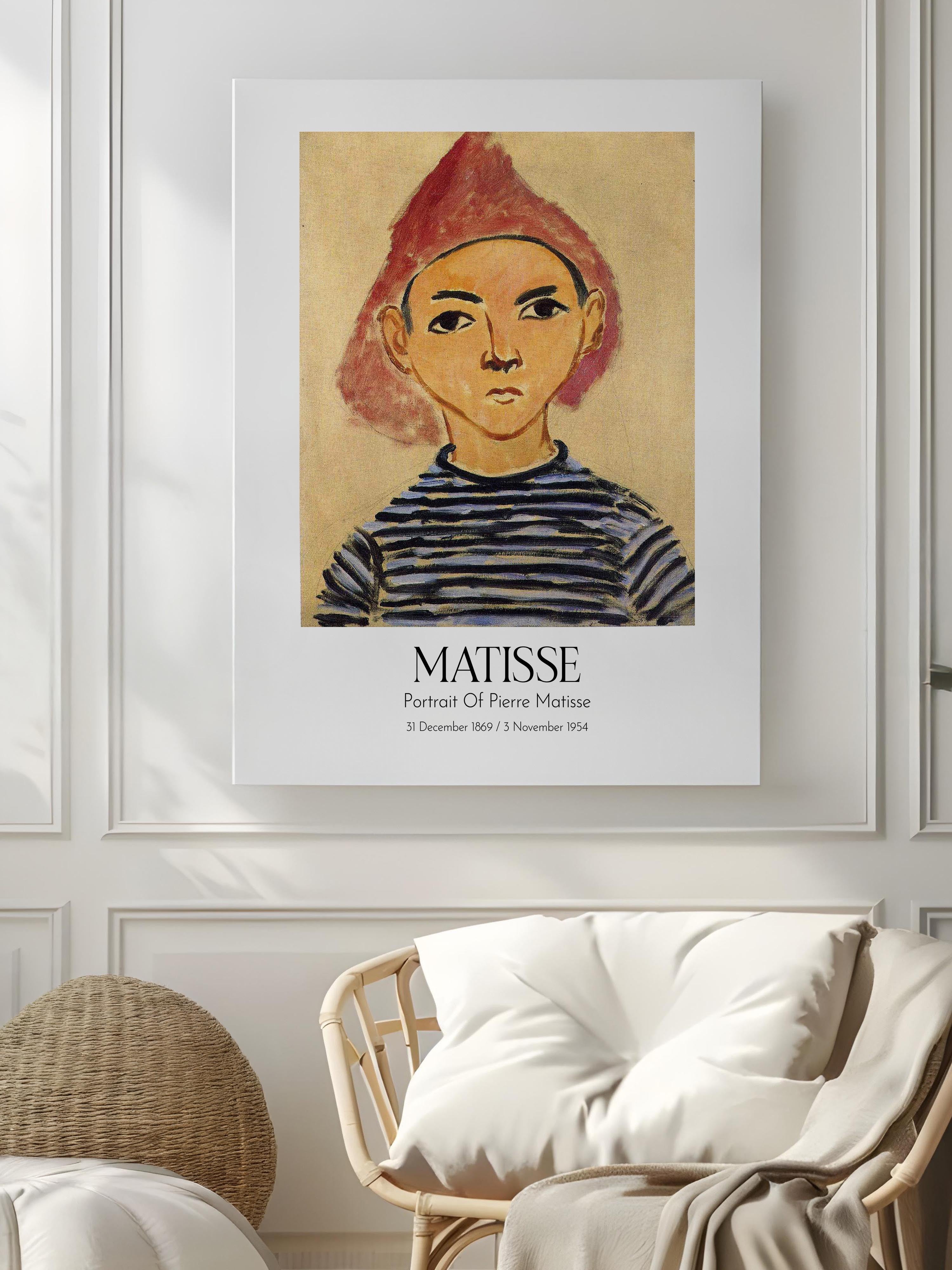 Matisse - Portrait Of Pierre Matisse, Kanvas Tablo, Sanat Serisi NO:112307