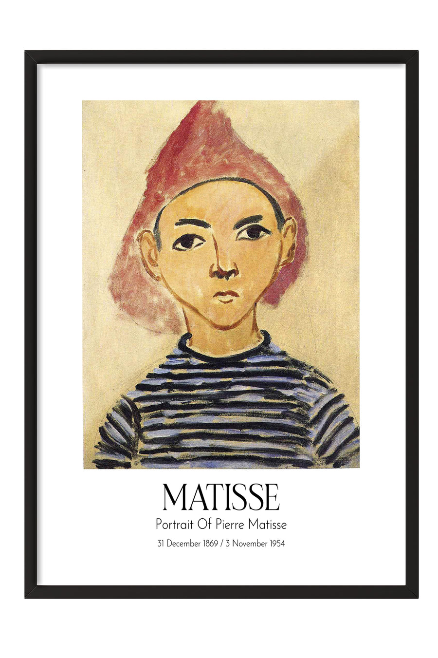 Matisse - Portrait Of Pierre Matisse, Siyah Çerçeveli Tablo, Sanat Serisi NO:112307