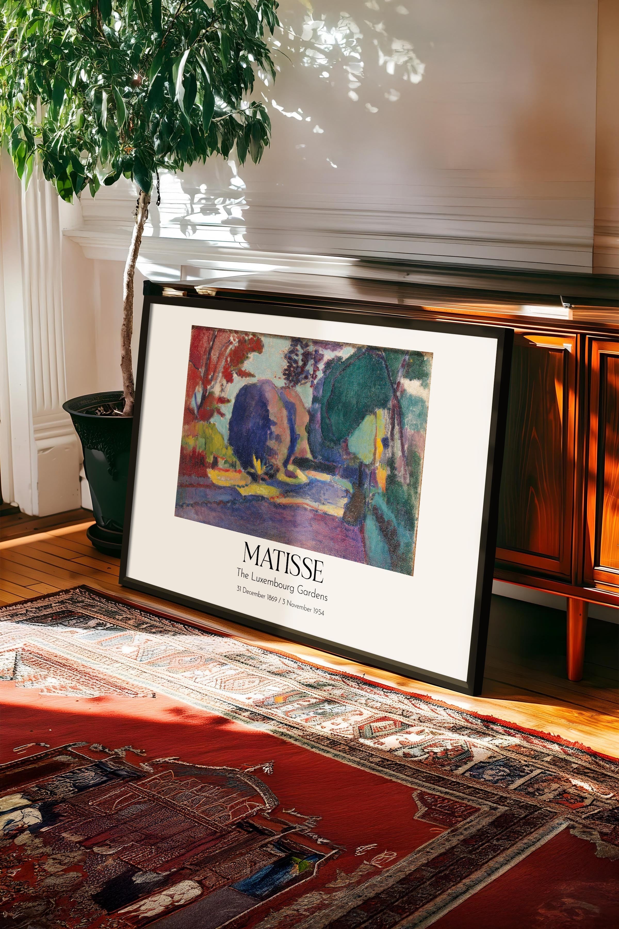 Matisse - The Luxembourg Gardens, Siyah Çerçeveli Tablo, Sanat Serisi NO:112313