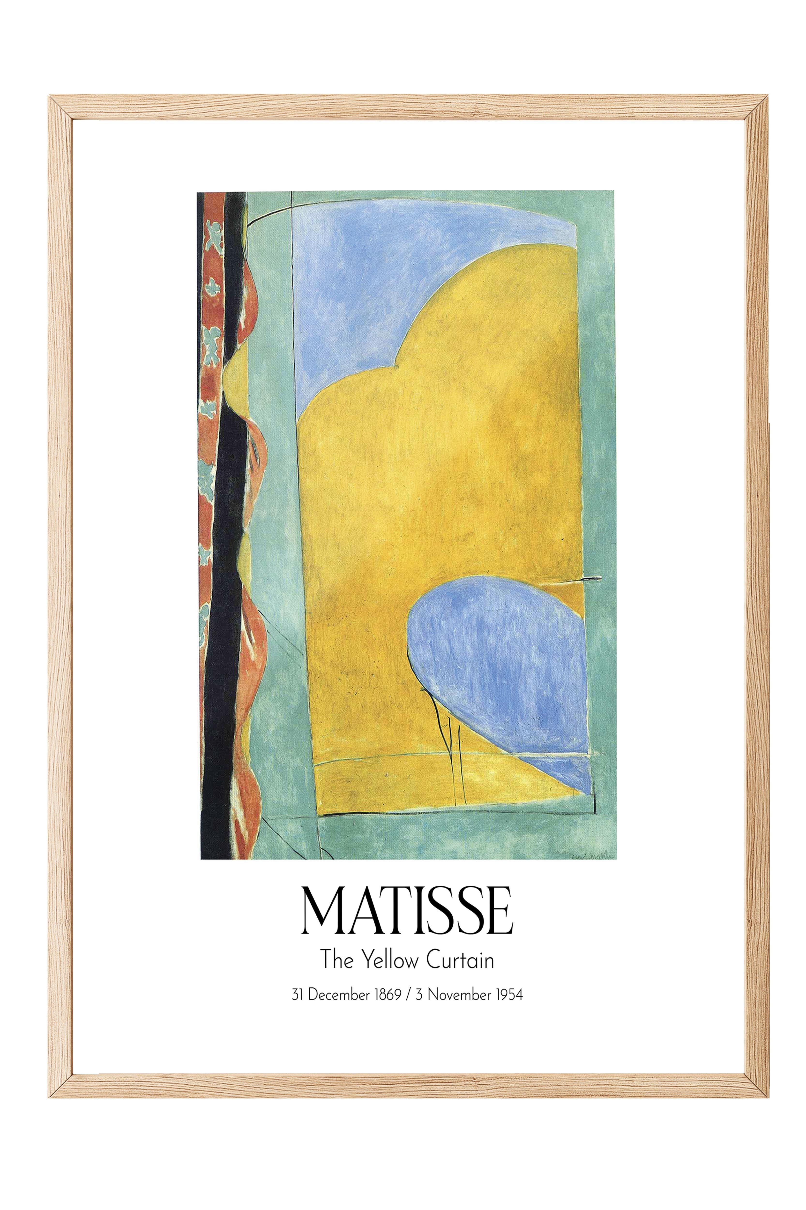 Matisse - The Yellow Curtain, Ahşap Çerçeveli Tablo, Sanat Serisi NO:112309