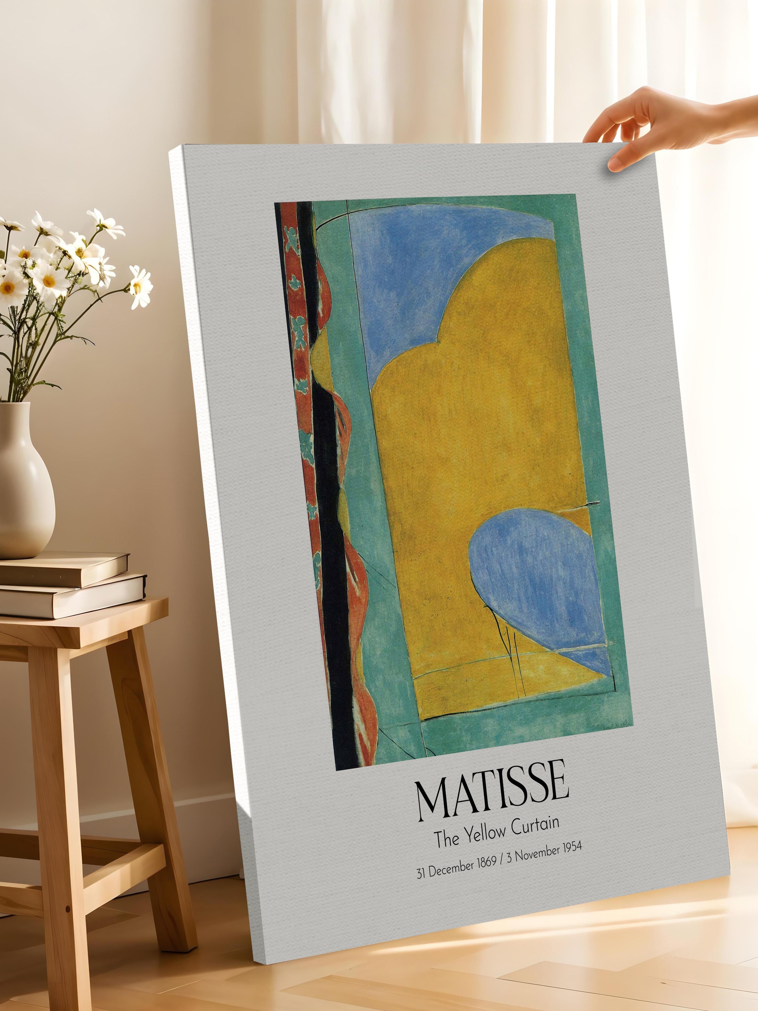 Matisse - The Yellow Curtain, Kanvas Tablo, Sanat Serisi NO:112309