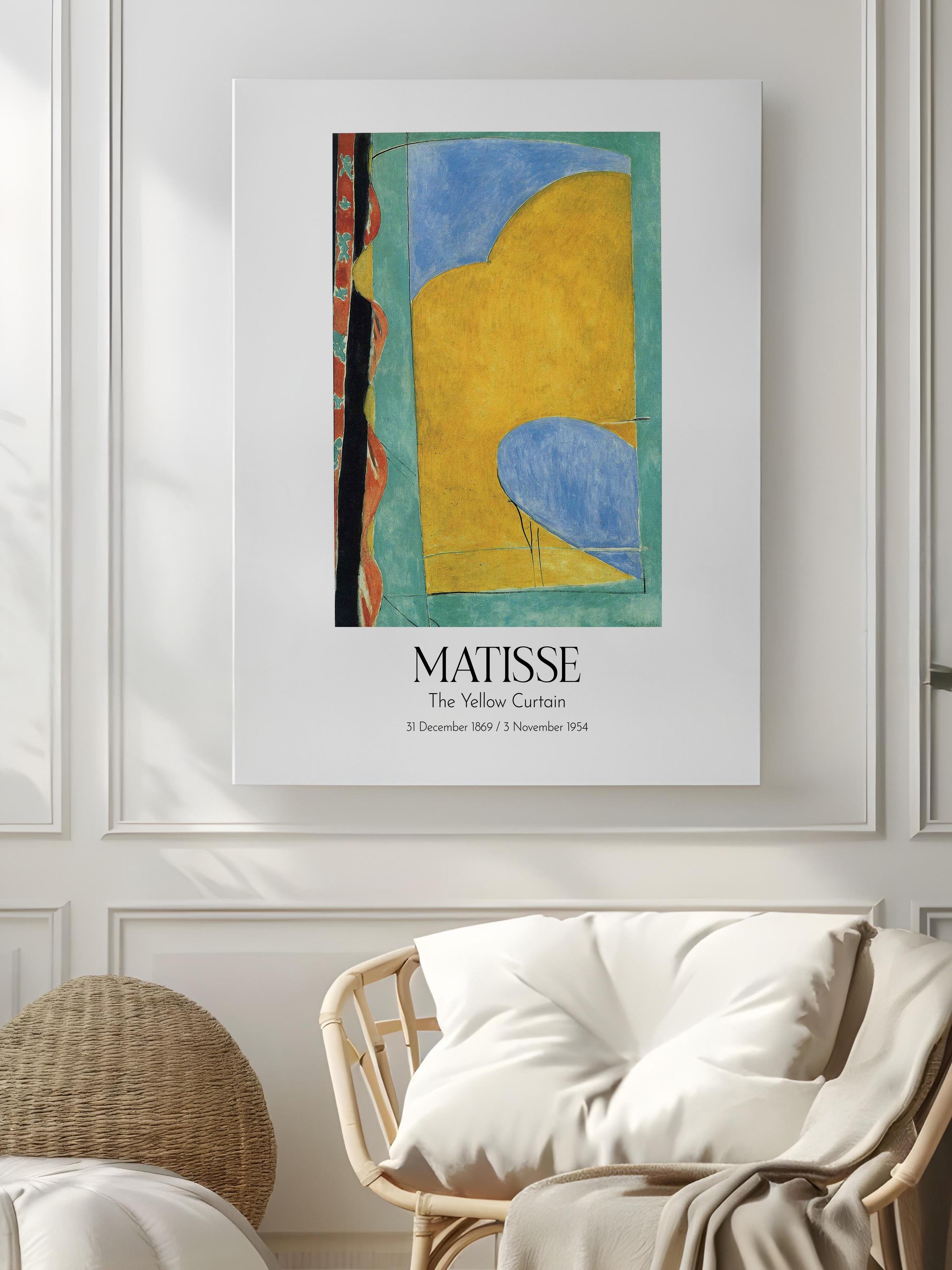 Matisse - The Yellow Curtain, Kanvas Tablo, Sanat Serisi NO:112309
