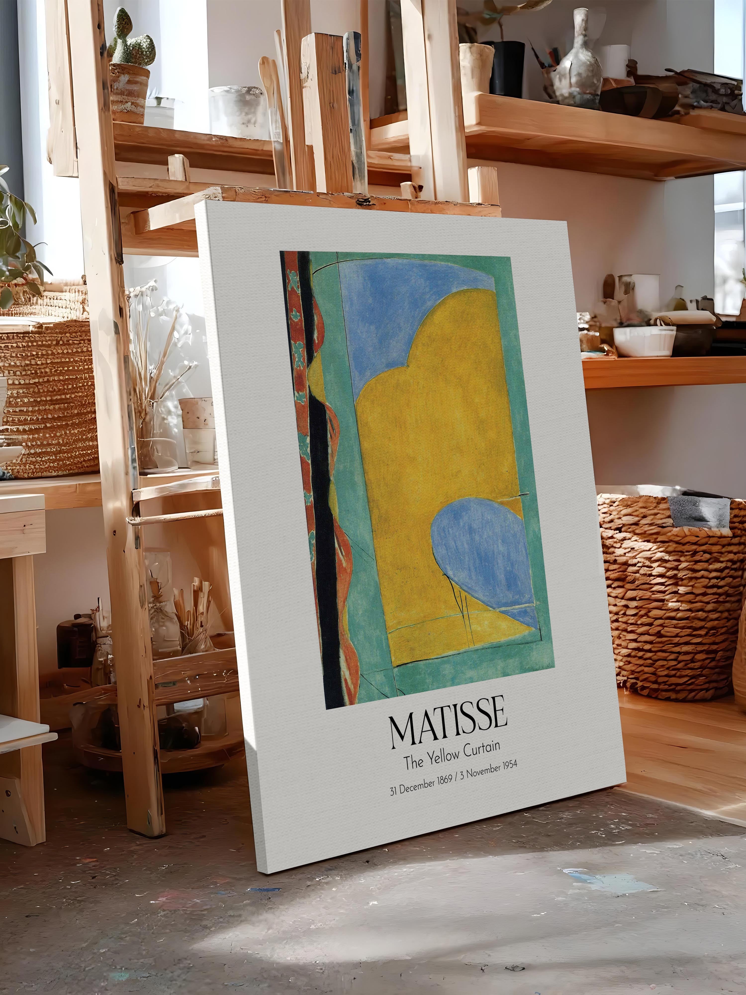 Matisse - The Yellow Curtain, Kanvas Tablo, Sanat Serisi NO:112309